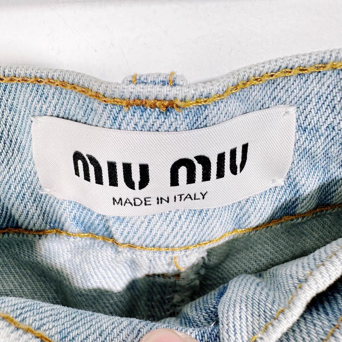 Miu Miu MIU MIU Zhao Lusi W blue washed zip side pocket short Size 27" / US 4 / IT 40 - 3 Thumbnail