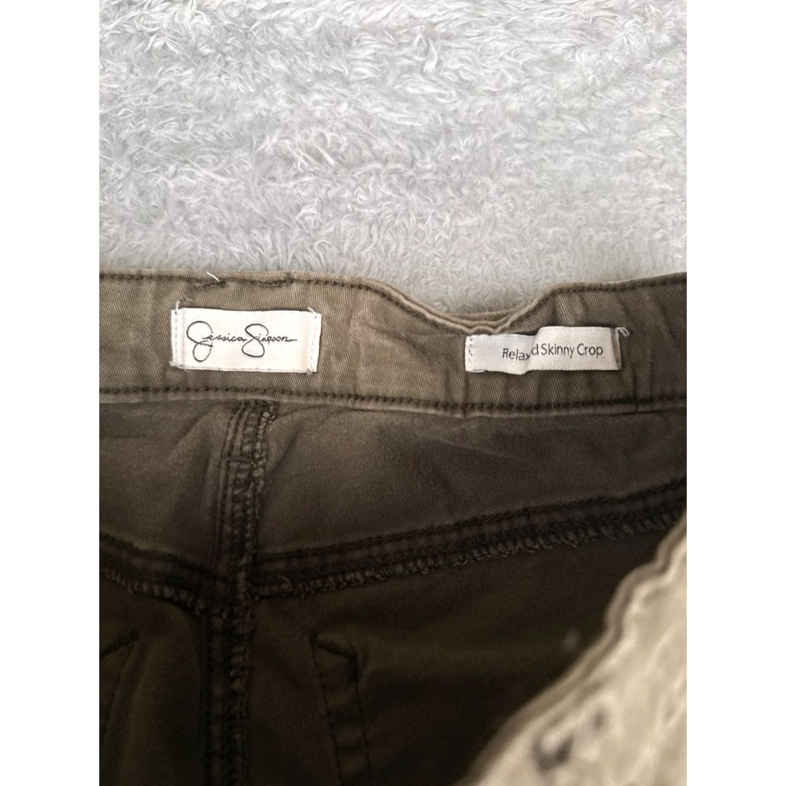 Jessica Simpson Jessica Simpson Jeans Women 8 Green Relaxed Skinny Crop Cotton Blend Mid 28x26 Size 30" / US 8 / IT 44 - 6 Thumbnail