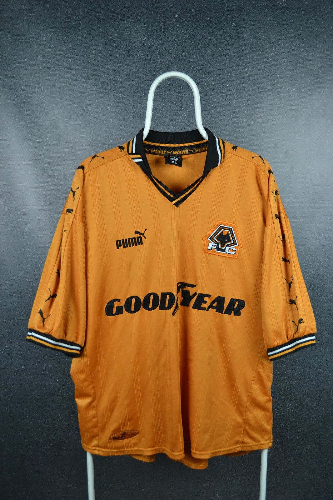 image of Wolverhampton 1998 Home Football Shirt Soccer Puma Vintage in Orange, Men's (Size XL)