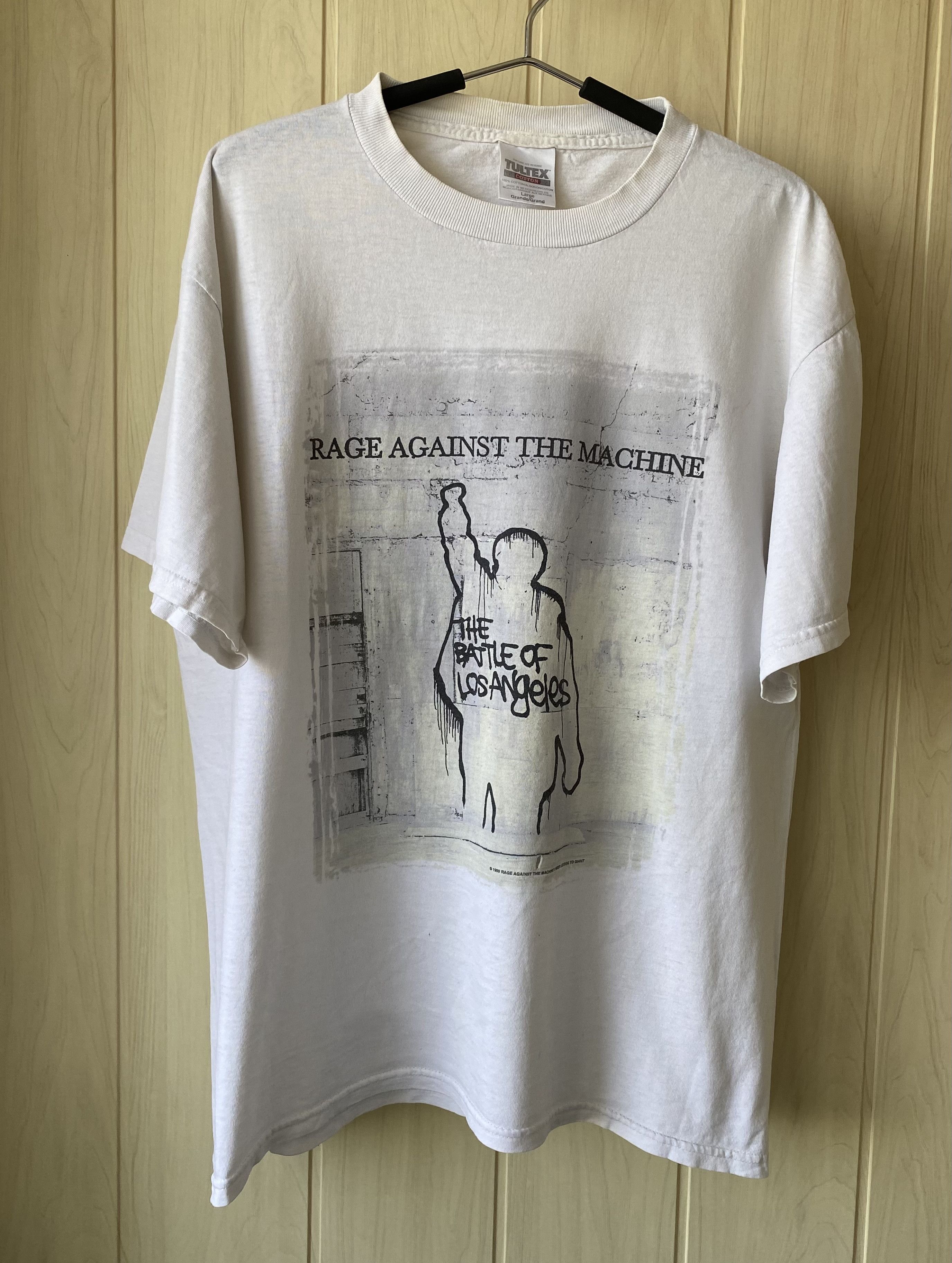 image of Vintage 1999 Rage Against The Machine American Tour T-Shirt in White, Men's (Size Large)