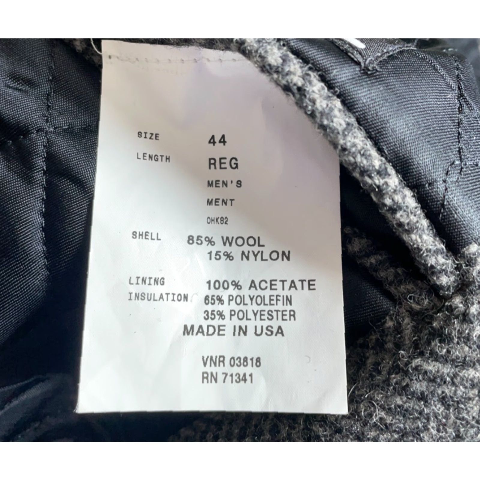 Vintage VINTAGE L.L. Bean Blazer Wool Gray 44 Regular Three-Button Notch Lapel USA Made Thinsulate Jacket Size 44R - 4 Thumbnail