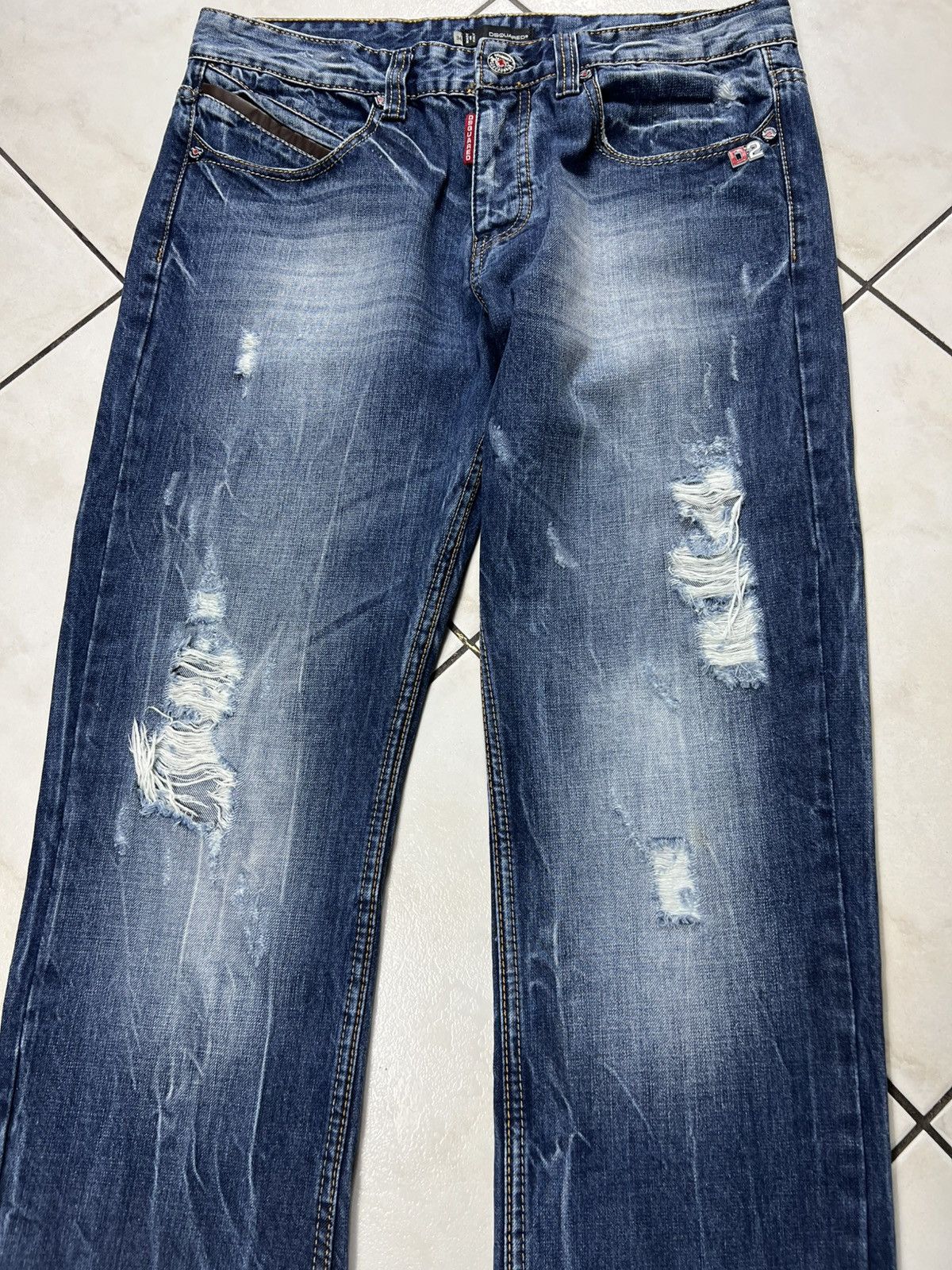 Dsquared2 Vintage 90s Dsquared2 distressed denim ripped jeans pants Size US 34 / EU 50 - 4 Thumbnail