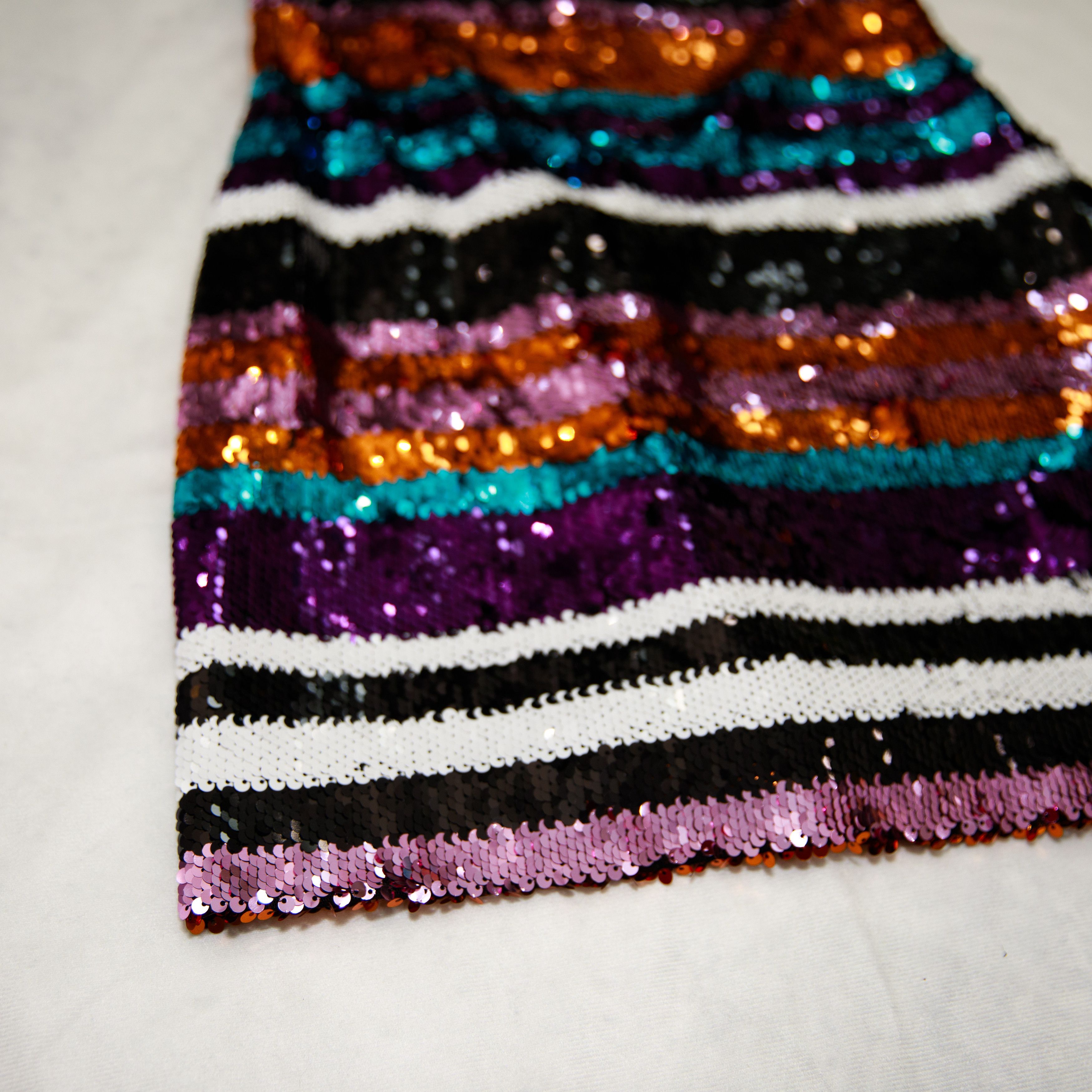 LIKELY LIKELY Braelynn Sequin Mini Dress Stripes Orange Purple Size XS / US 0-2 / IT 36-38 - 3 Thumbnail