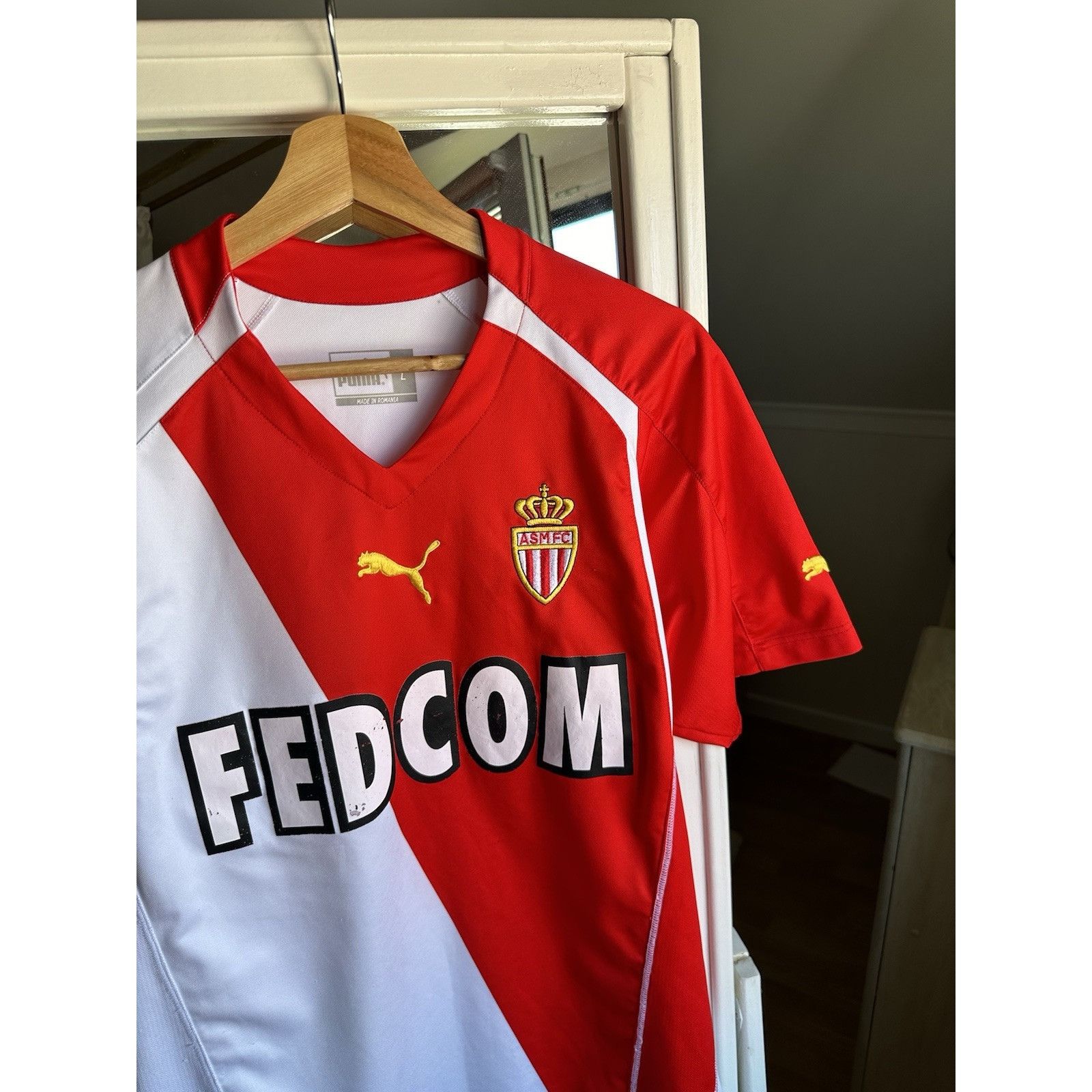 Puma Monaco Home football shirt 2001 - 2002 Soccer Jersey Sz L Size US L / EU 52-54 / 3 - 4 Thumbnail
