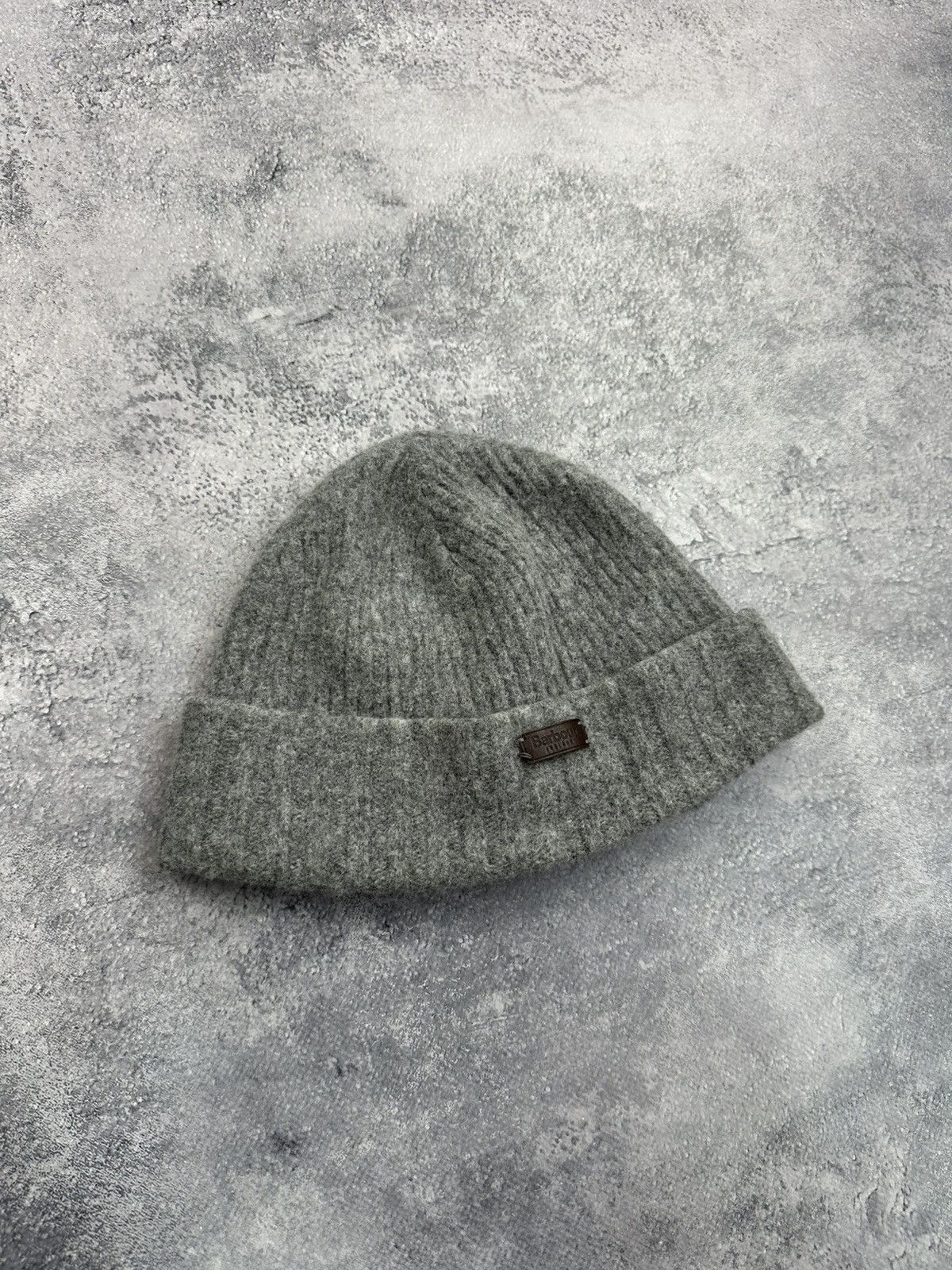 Barbour Barbour England Wool Grey Beanie Hat Knit Cap Size ONE SIZE - 2 Thumbnail