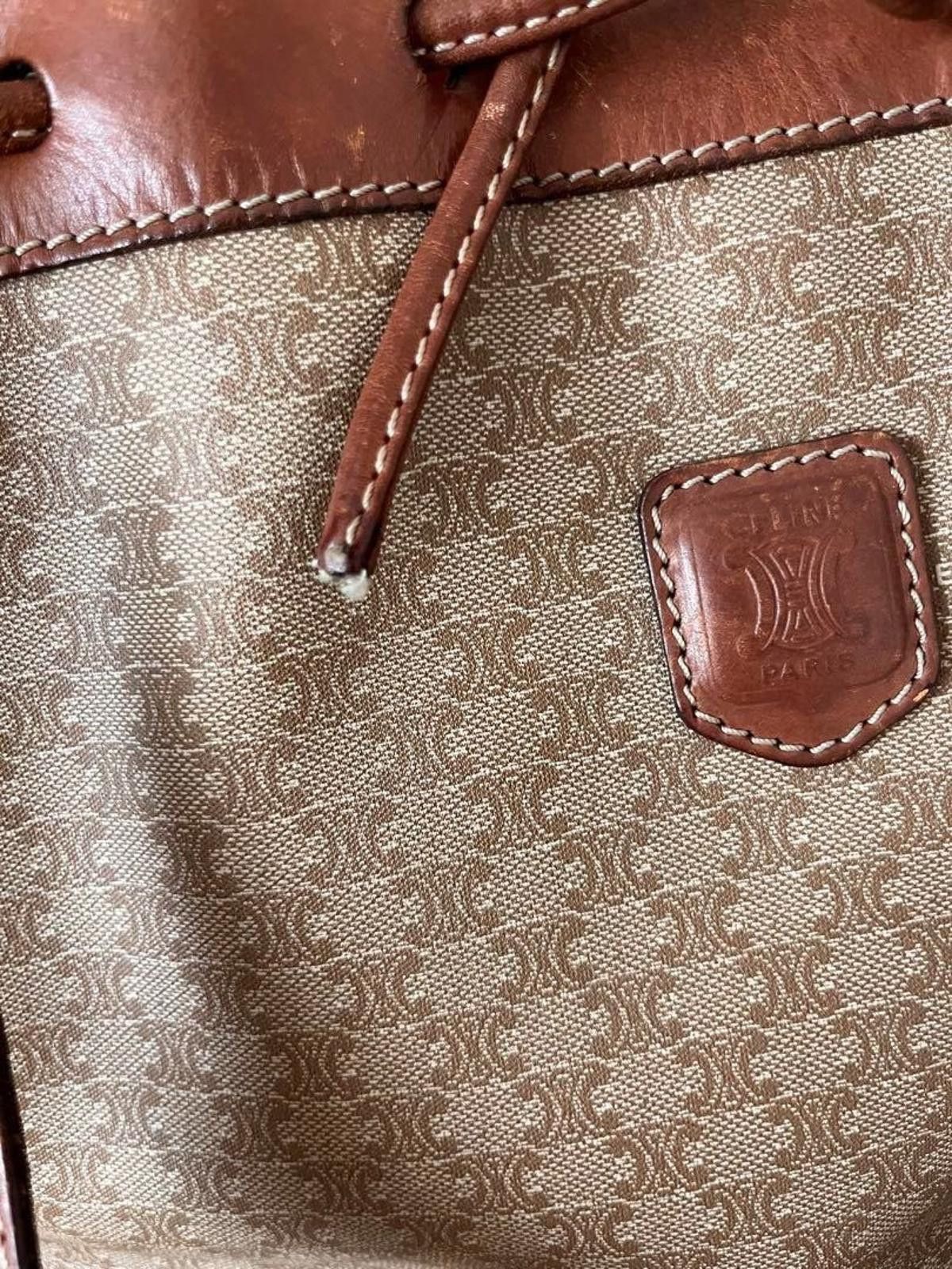 Celine Celine - Vintage Drawstring Shoulder Bag in Brown Monogram Size ONE SIZE - 6 Thumbnail