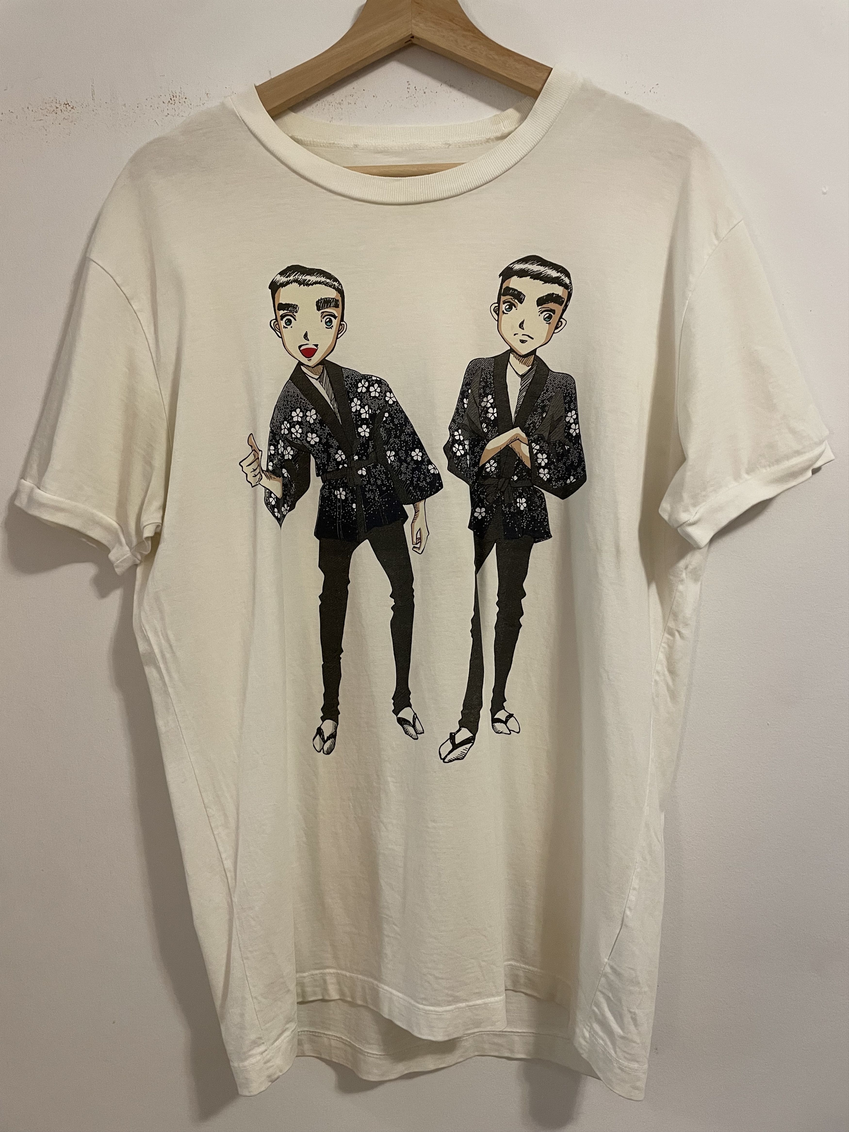 image of Dsquared2 Dsquared Anime Character T-Shirt in White, Men's (Size XL)