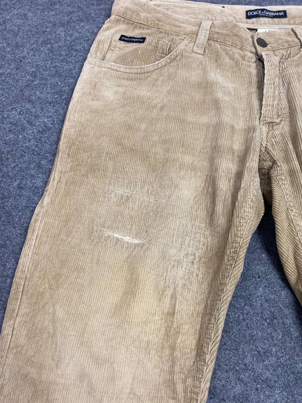 Dolce & Gabbana dolce and gabbana corduroy denim distressed rework Size US 33 - 9 Thumbnail