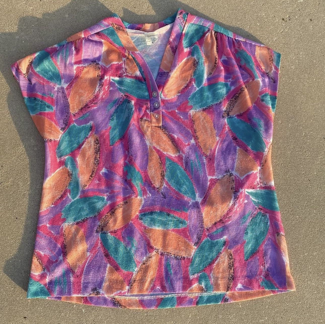 Vintage Vintage 80s Bright Pastel Top Size M / US 6-8 / IT 42-44 - 1 Thumbnail