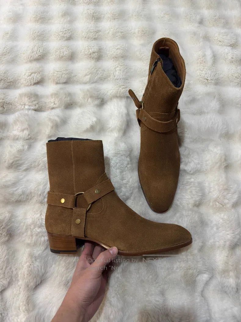 Saint Laurent Paris Saint Laurent Paris Buckle Chelsea Boots Size US 12 / EU 45 - 1 Thumbnail