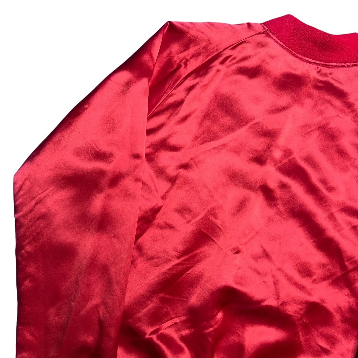 Chevrolet × Vintage 80s Chevrolet Corvette Embroidered Red Satin Bomber Jacket Size US L / EU 52-54 / 3 - 18 Thumbnail