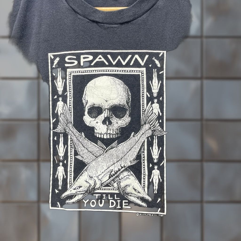 Vintage VINTAGE Spawn T-Shirt Skull Ray Troll 1987 Black Crew Neck Short Sleeve L Large Mens Single Stitch Tee Size US L / EU 52-54 / 3 - 1 Thumbnail