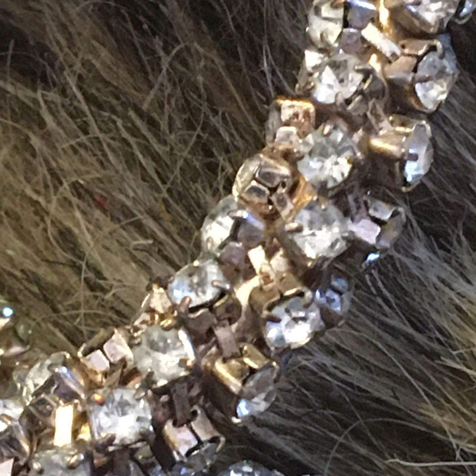 Vintage Vintage twisted rhinestone mesh large hoop earring Size ONE SIZE - 4 Thumbnail