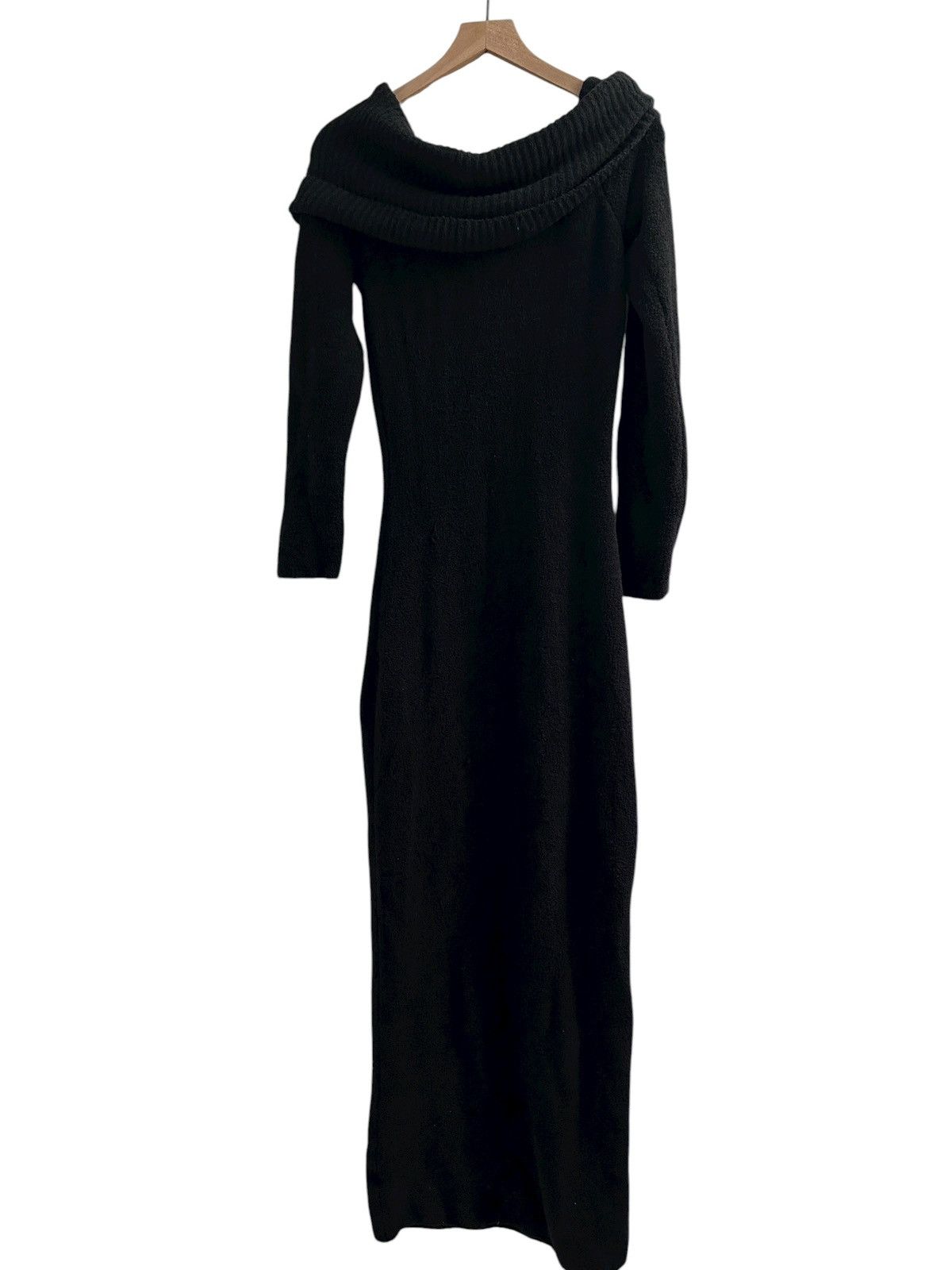 SKIMS NWT SKIMS Cozy Knit Off the Shoulder Dress XL Onyx Size XL / US 12-14 / IT 48-50 - 4 Thumbnail