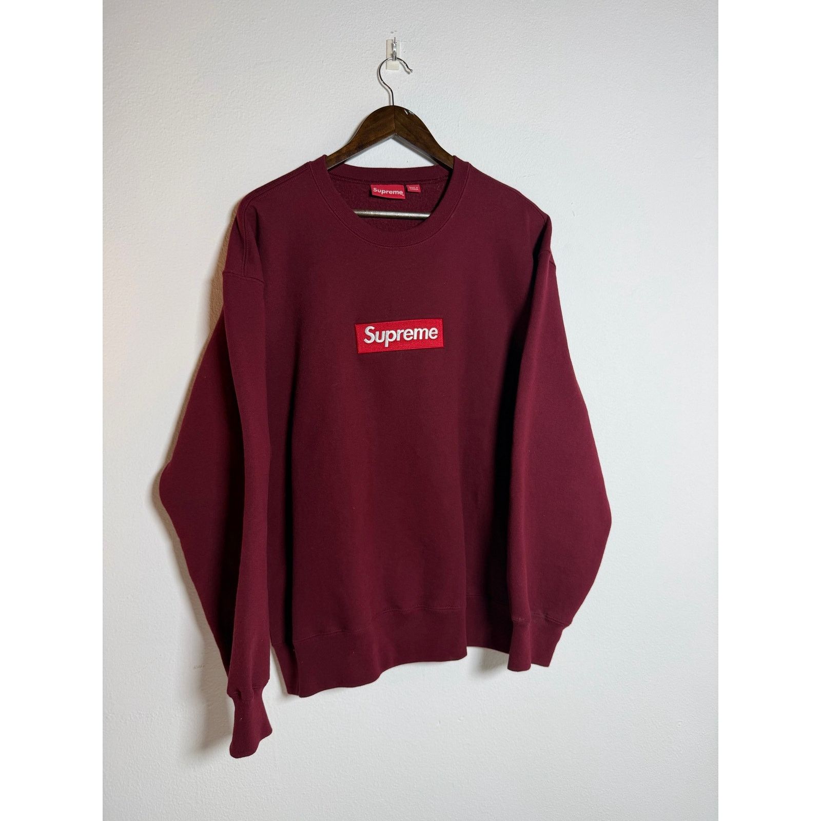 Supreme Supreme Washed Box Logo Crewneck Red | Grailed