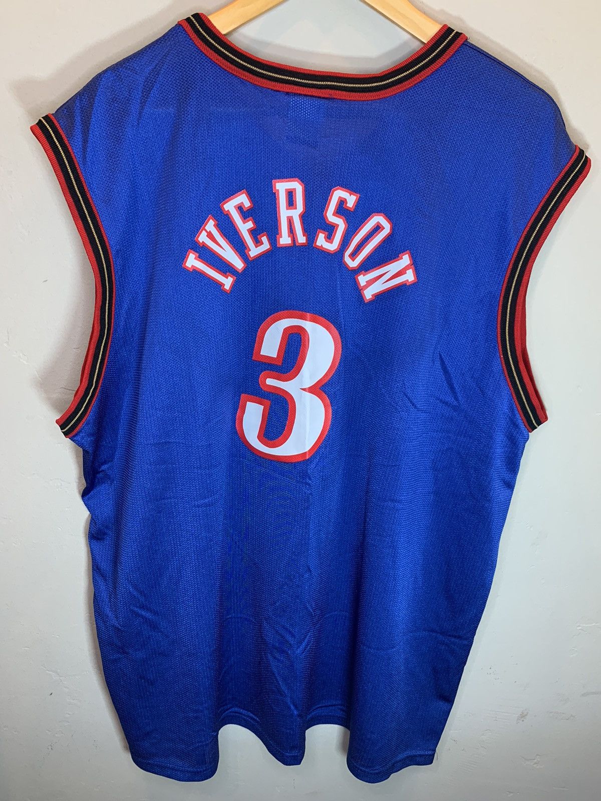 Champion *RARE* Vintage 90’s Allen Iverson Sixers 76ers Philly Jersey Size US XL / EU 56 / 4 - 2 Thumbnail
