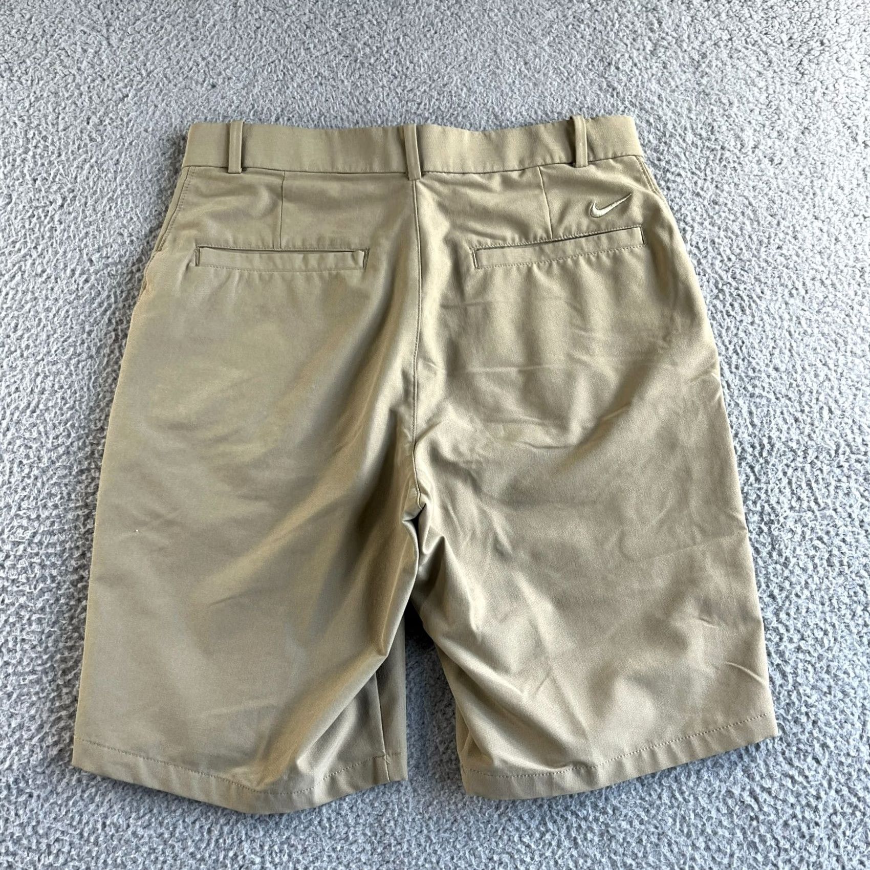 Nike Nike Shorts Mens 30 Beige Chino Dri-Fit Golf Stretch Waist Front Button Logo Embroidered Casual Travel Workwear Mens Regular Satin Non-Tag N/A Size US 30 / EU 46 - 7 Thumbnail