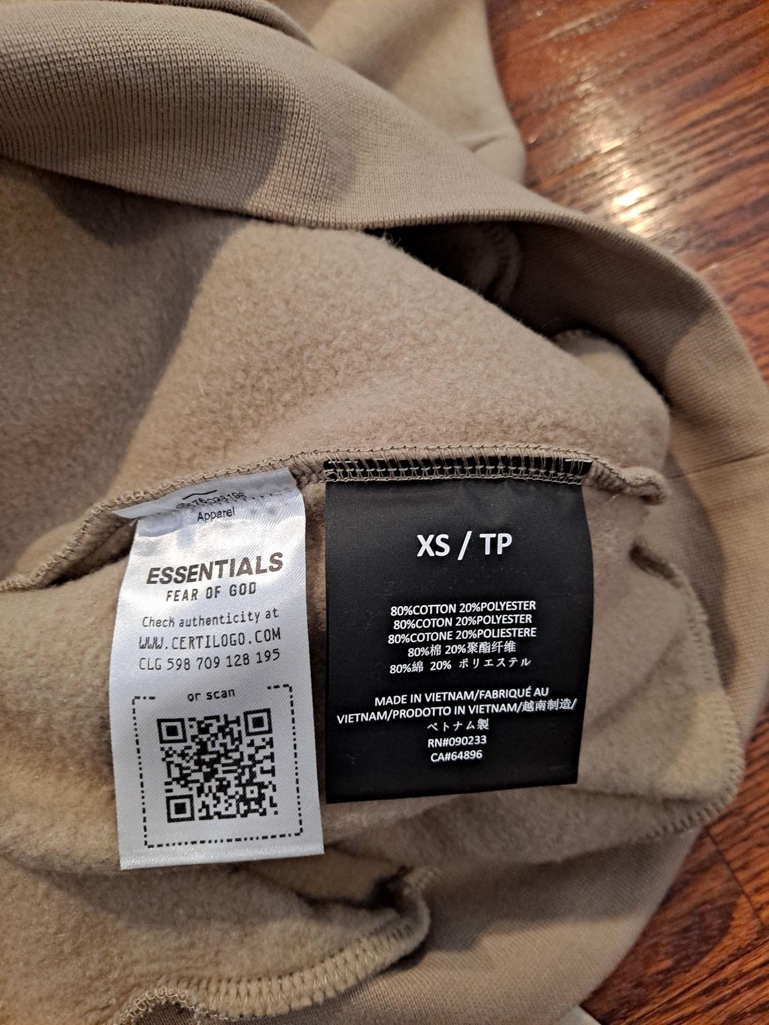 Essentials Fear of God Essentials Fleece Crewneck Desert Sand Size US XS / EU 42 / 0 - 2 Thumbnail