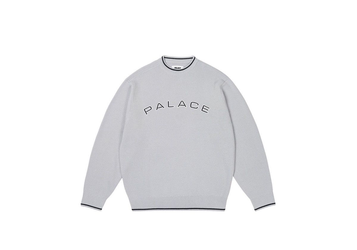 Palace Palace ARC KNIT ARCTIC GREY Logo Sweater in Men’s Size XL Size US XL / EU 56 / 4 - 1 Thumbnail