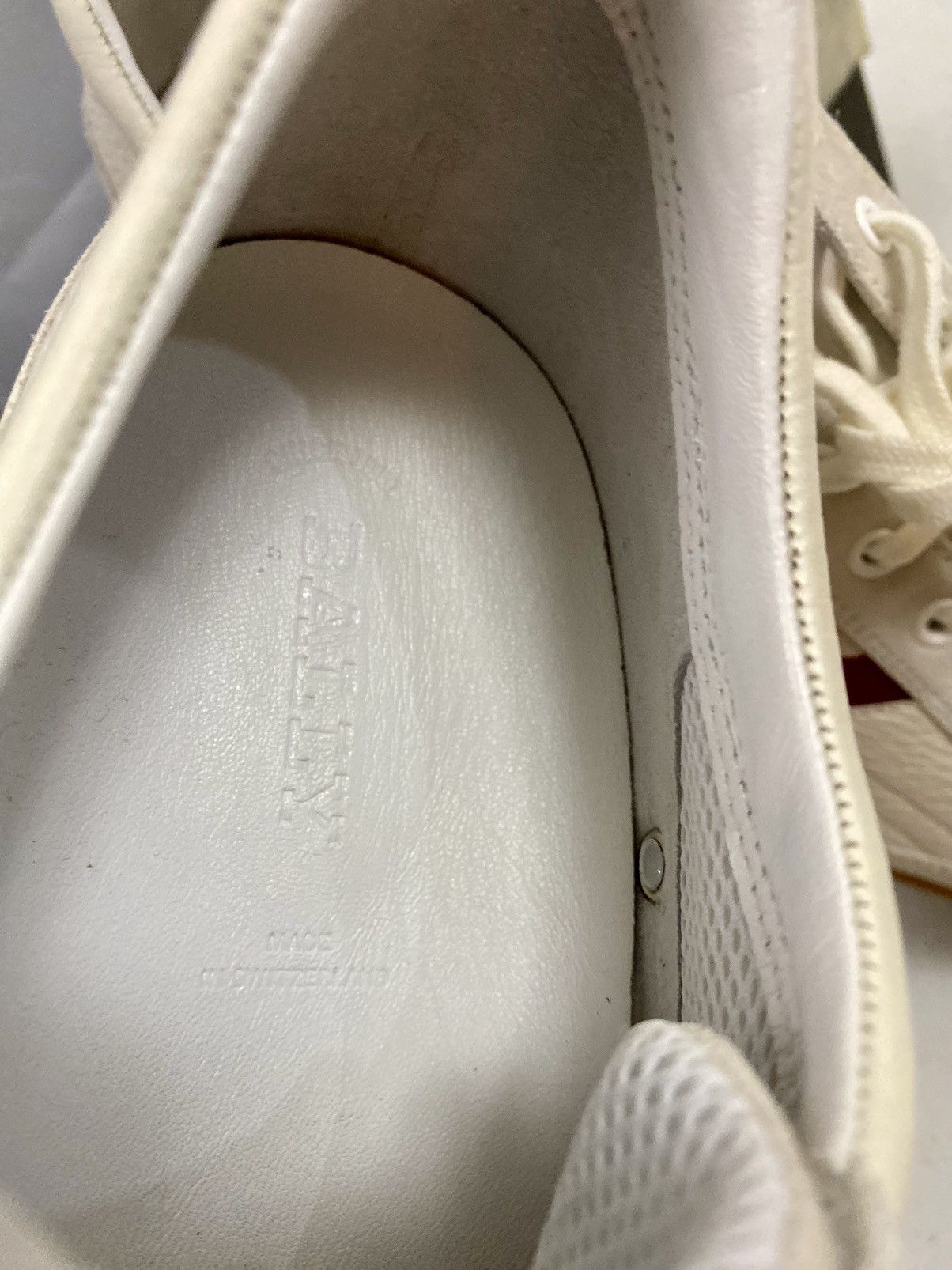 Bally Bally White/Cement Leather/Suede Stripe Nate Sneaker 12 NIB Size US 12 / EU 45 - 20 Thumbnail