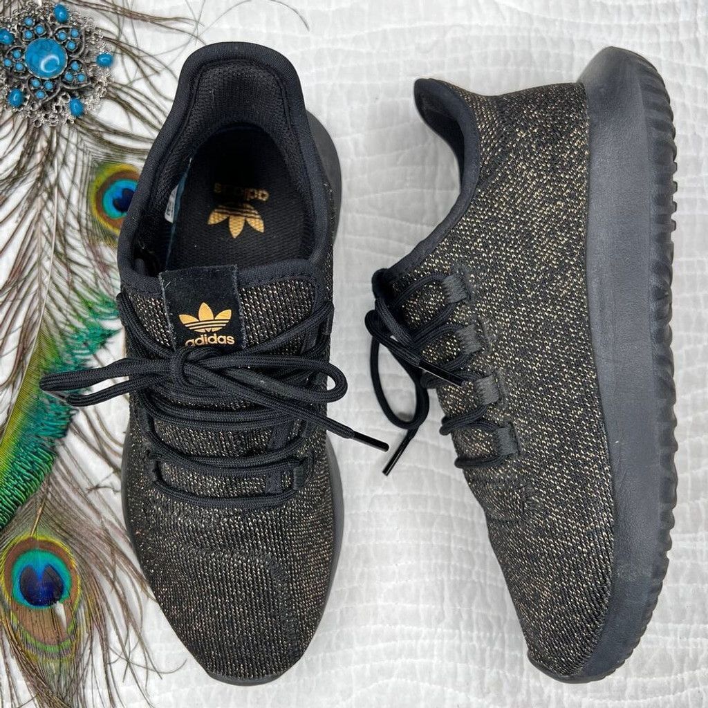Adidas Adidas Mens 5 BLACK GOLD Tubular Shadow Knit Shoes Sneakers Size US 5 / EU 37 - 1 Thumbnail