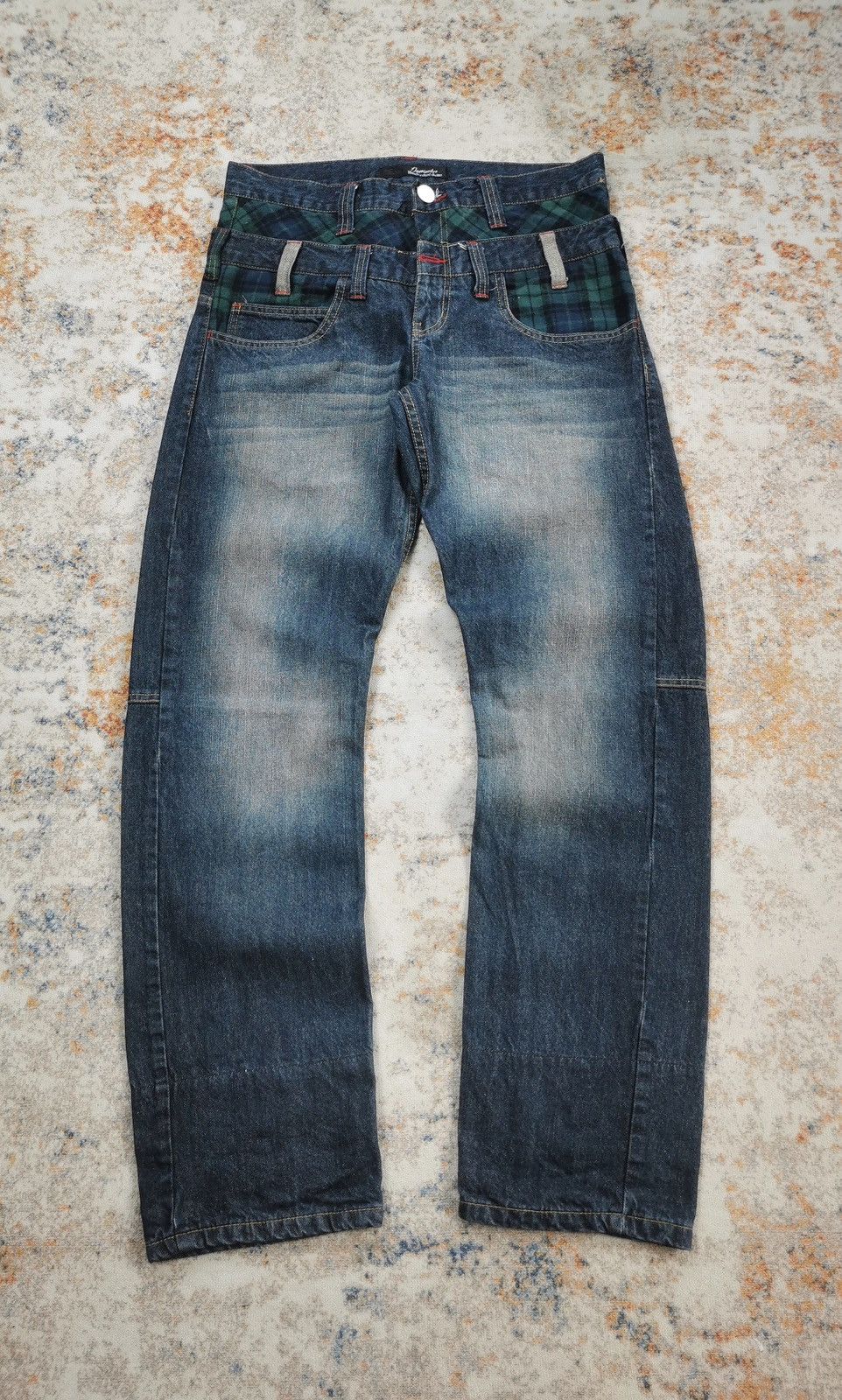 Designer × Japanese Brand Dominate Double Waist Jeans (LG102) Size US 32 / EU 48 - 1 Thumbnail