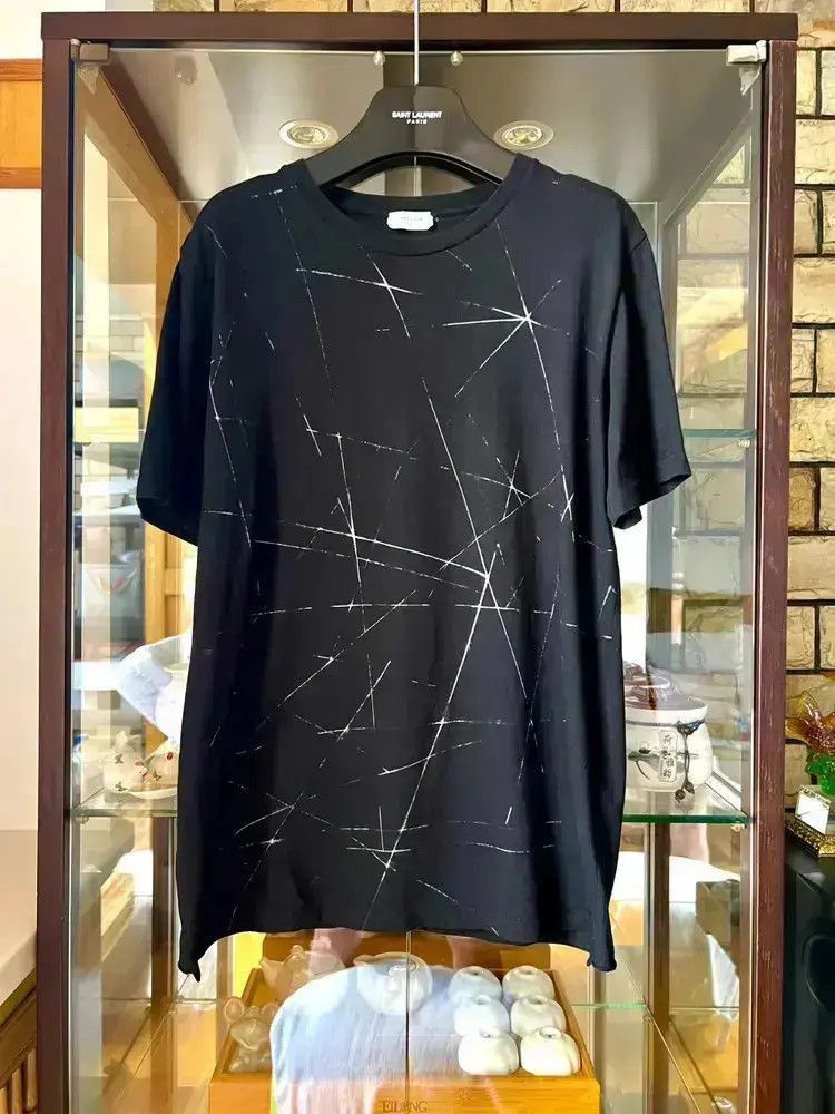 Other Saint Laurent Paris 19SS White Splash Tee-2507 Size US S / EU 44-46 / 1 - 1 Thumbnail