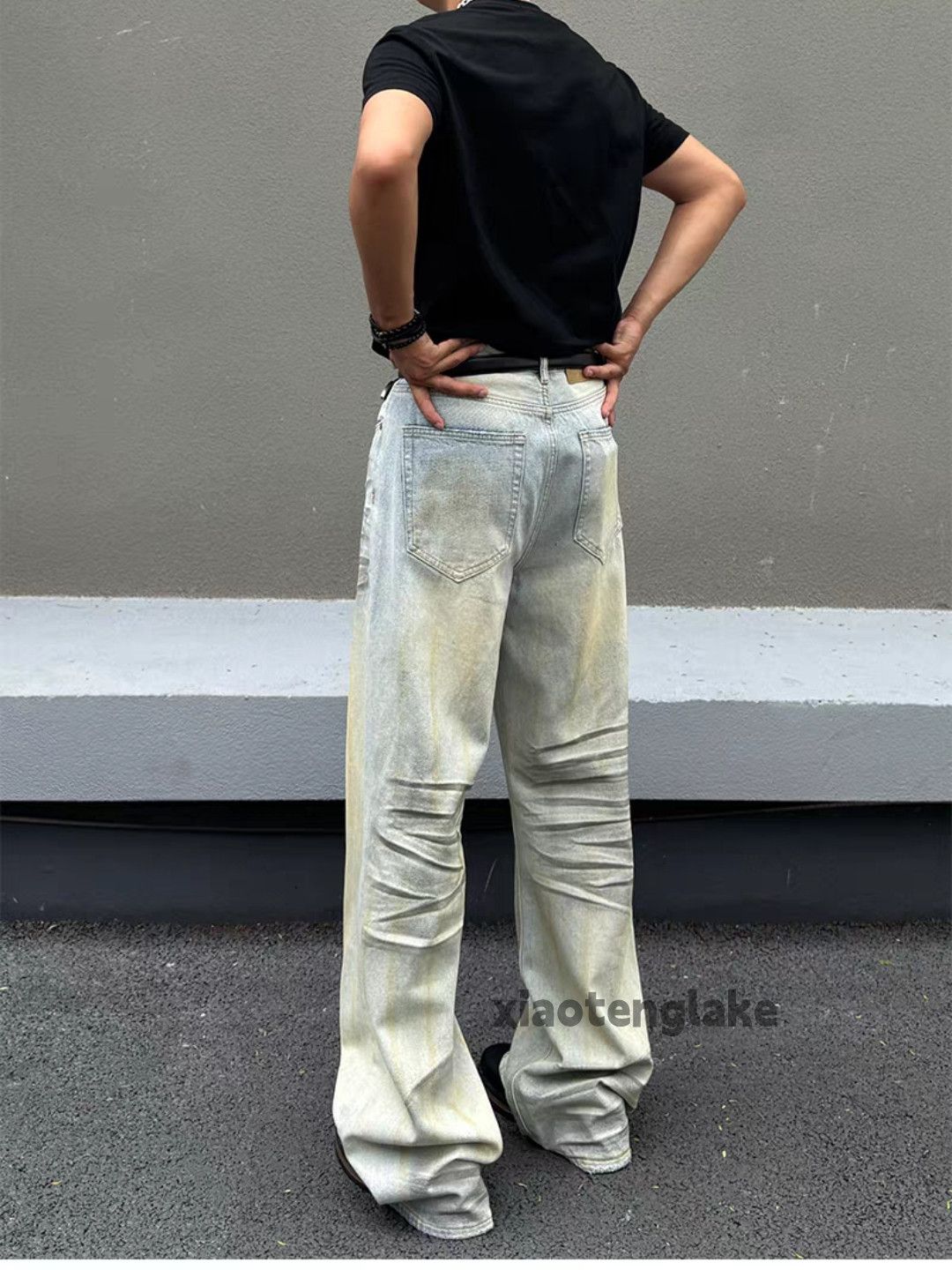 Jean xtl retro washed faded punk grunge hiphop Stain jeans Size US 34 / EU 50 - 5 Thumbnail