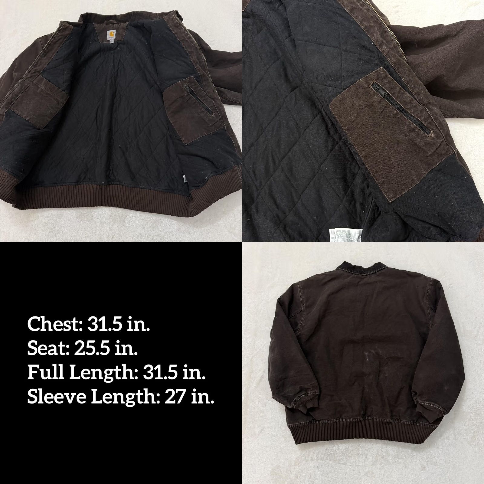 Carhartt VINTAGE Carhartt Bankston Jacket Mens 3XL Brown Quilted Detroit Bomber Jacket Zip Pockets Size US XXL / EU 58 / 5 - 8 Thumbnail