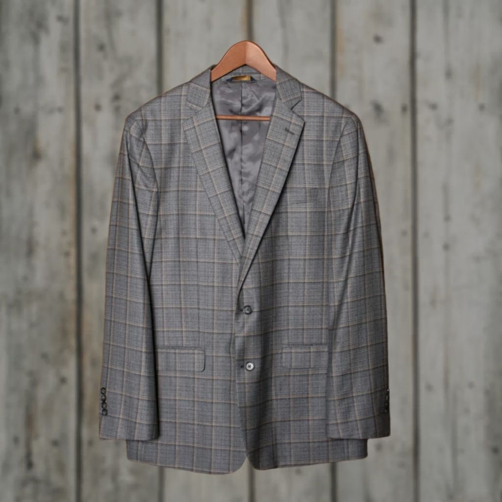 Brooks Brothers BROOKS BROTHERS Reda 1865 Regent Fit Gray Wool Check Sport Coat Sz 43L Mens Jacket Coat Long Wool Check Brookes Brothers Size US XS / EU 42 / 0 - 1 Thumbnail