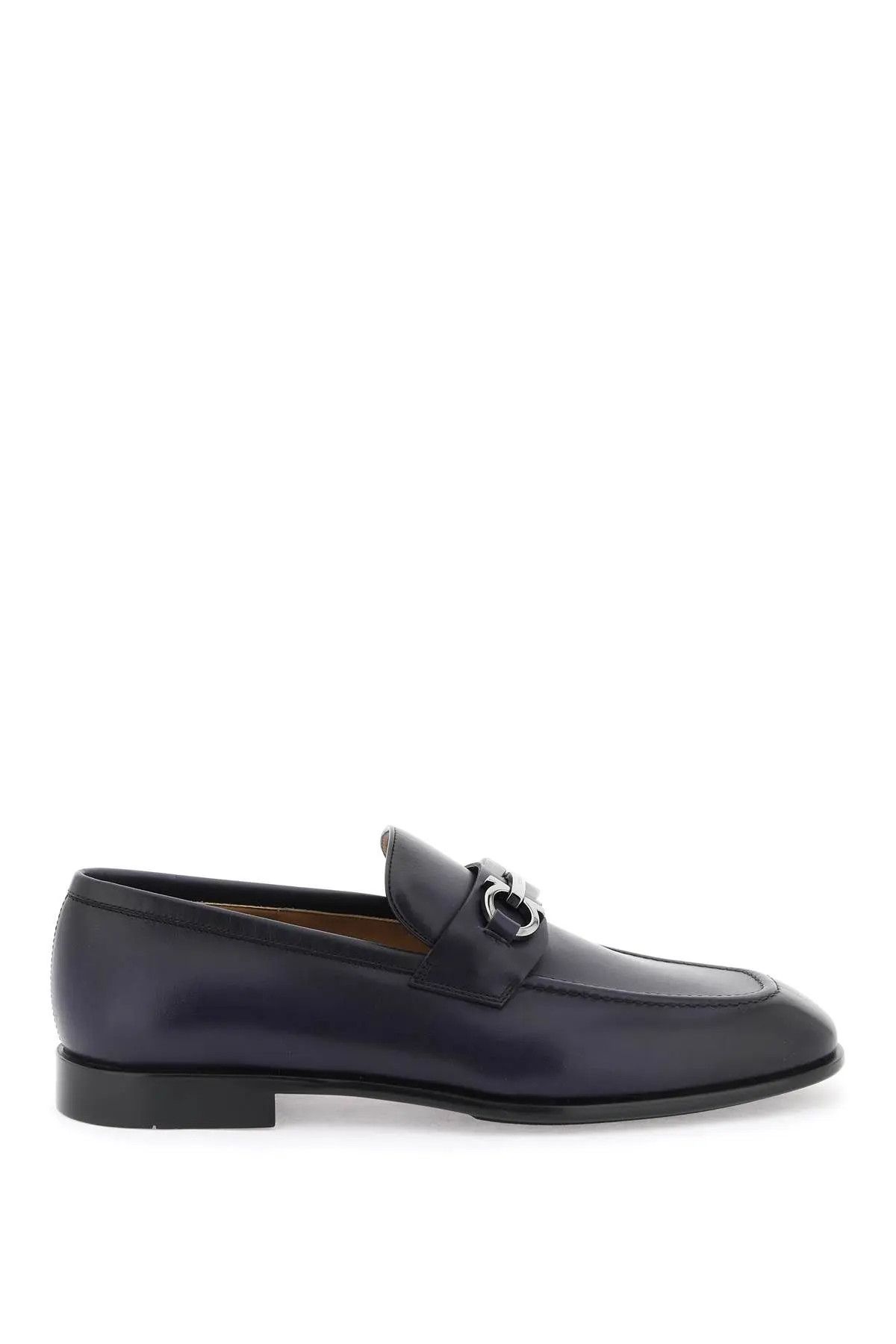 image of Salvatore Ferragamo O1S22I1N0324 Gancini Loafers In Blue, Men's (Size 7)