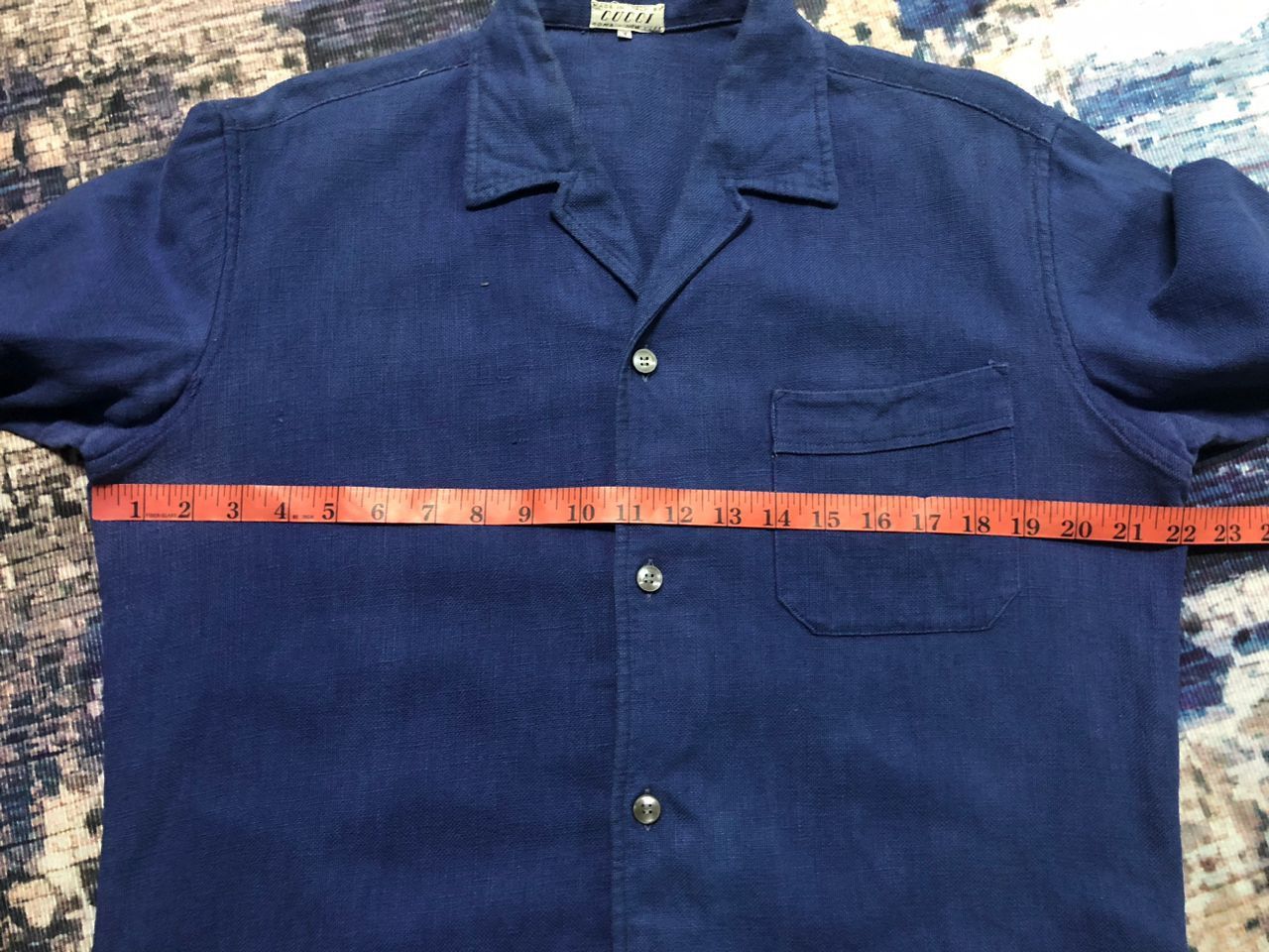 Gucci Vintage 50s/60s Gucci Indigo Casual Shirts Short Sleeve Size US L / EU 52-54 / 3 - 18 Thumbnail