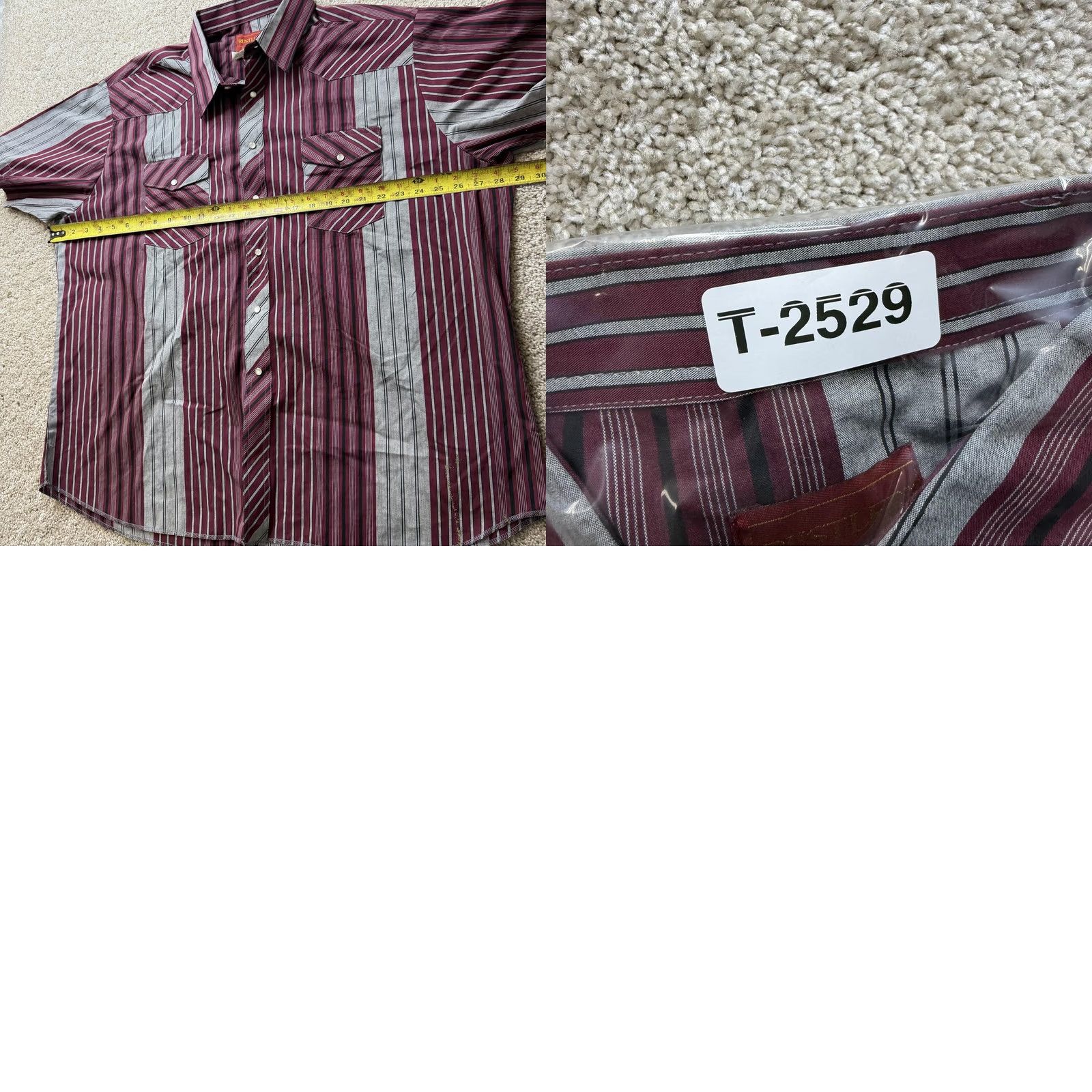 Vintage Rustler Shirt Mens 2XL Red Striped Short Sleeve Western Pearl Snap Button Up Shirt Size US XXL / EU 58 / 5 - 8 Thumbnail