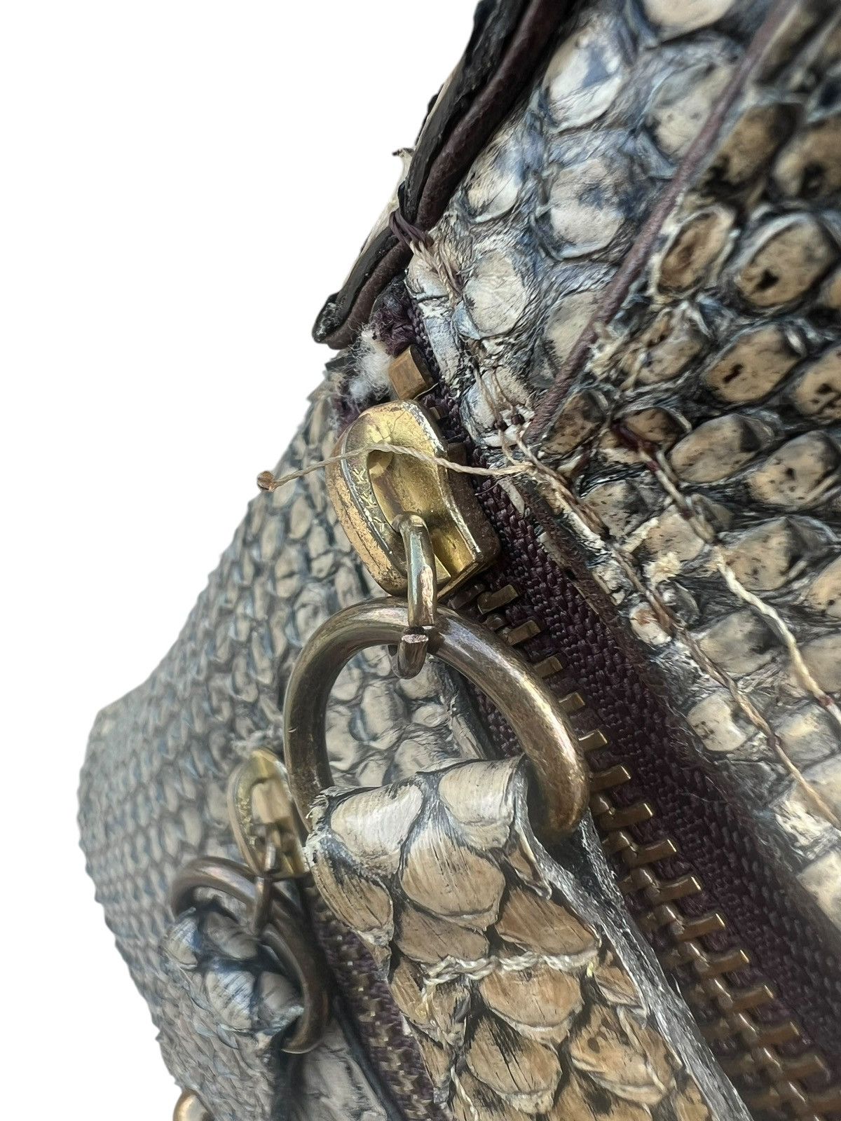 Leather Vintage Vin Donn Japan Python Snake Skin Leather Bag Sling Size ONE SIZE - 13 Thumbnail