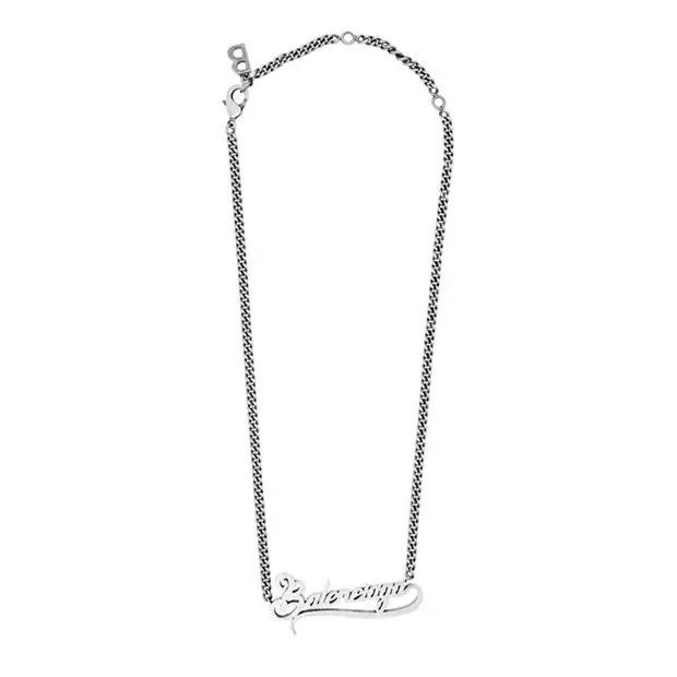 Balenciaga o1g2r1mq0924 Size: OS / Typo Valentine Necklace in Silver Size ONE SIZE - 1 Thumbnail