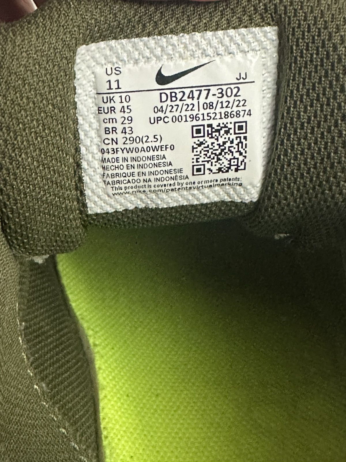 Nike Nike Crater Impact 'Sequoia Green' size 11 DB2477-302 Size US 11 / EU 44 - 10 Thumbnail