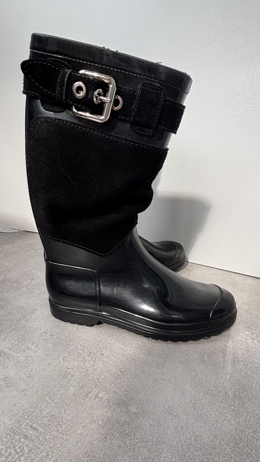 Dolce & Gabbana Dolce & Gabbana D&G Rubber Rain Boots Gumboots Suede Size US 9 / IT 39 - 11 Thumbnail