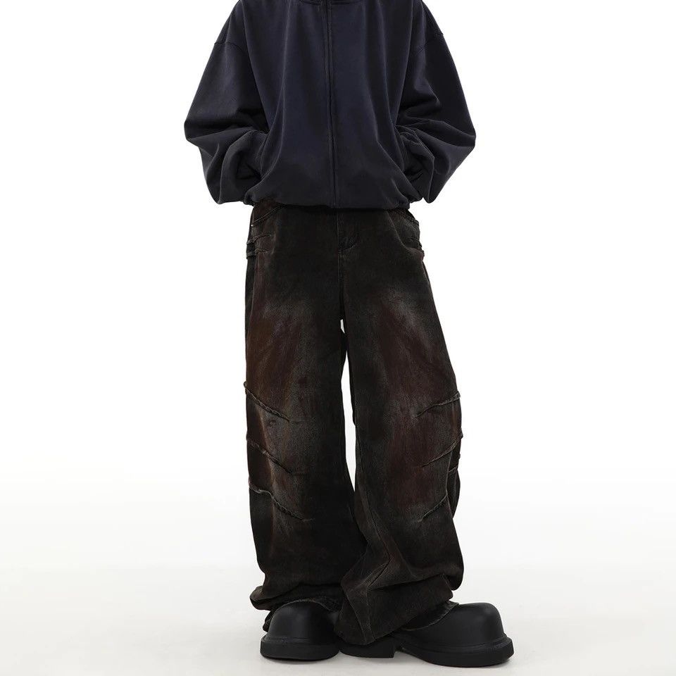 Japanese Brand × Vintage Streetwear Washed Gradient Wide Leg Jeans Design Trousers Size US 32 / EU 48 - 5 Thumbnail