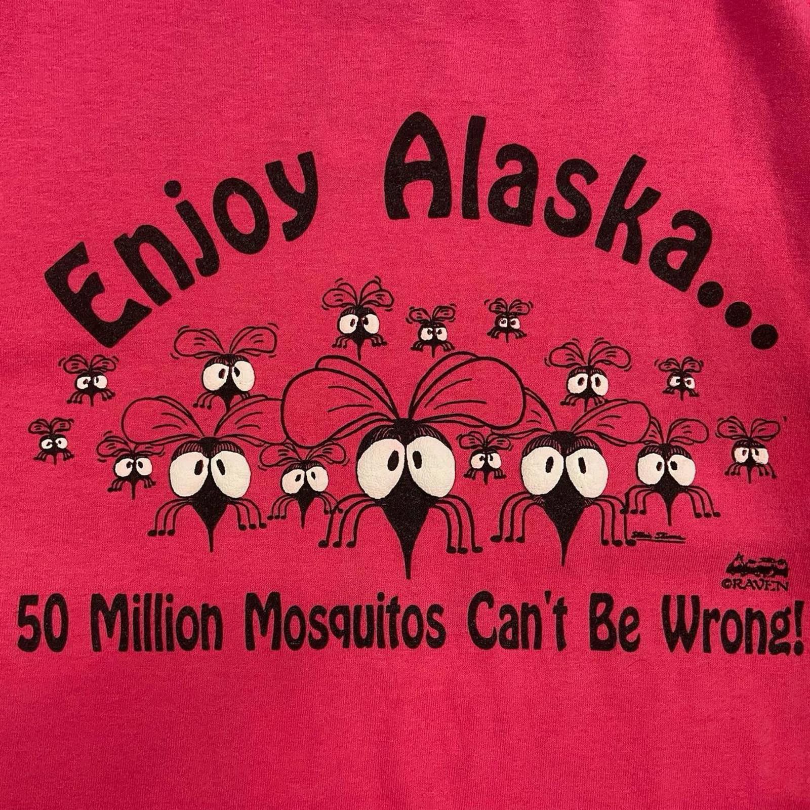 Vintage 90s Alaska Mosquito Tee Size US XL / EU 56 / 4 - 2 Thumbnail