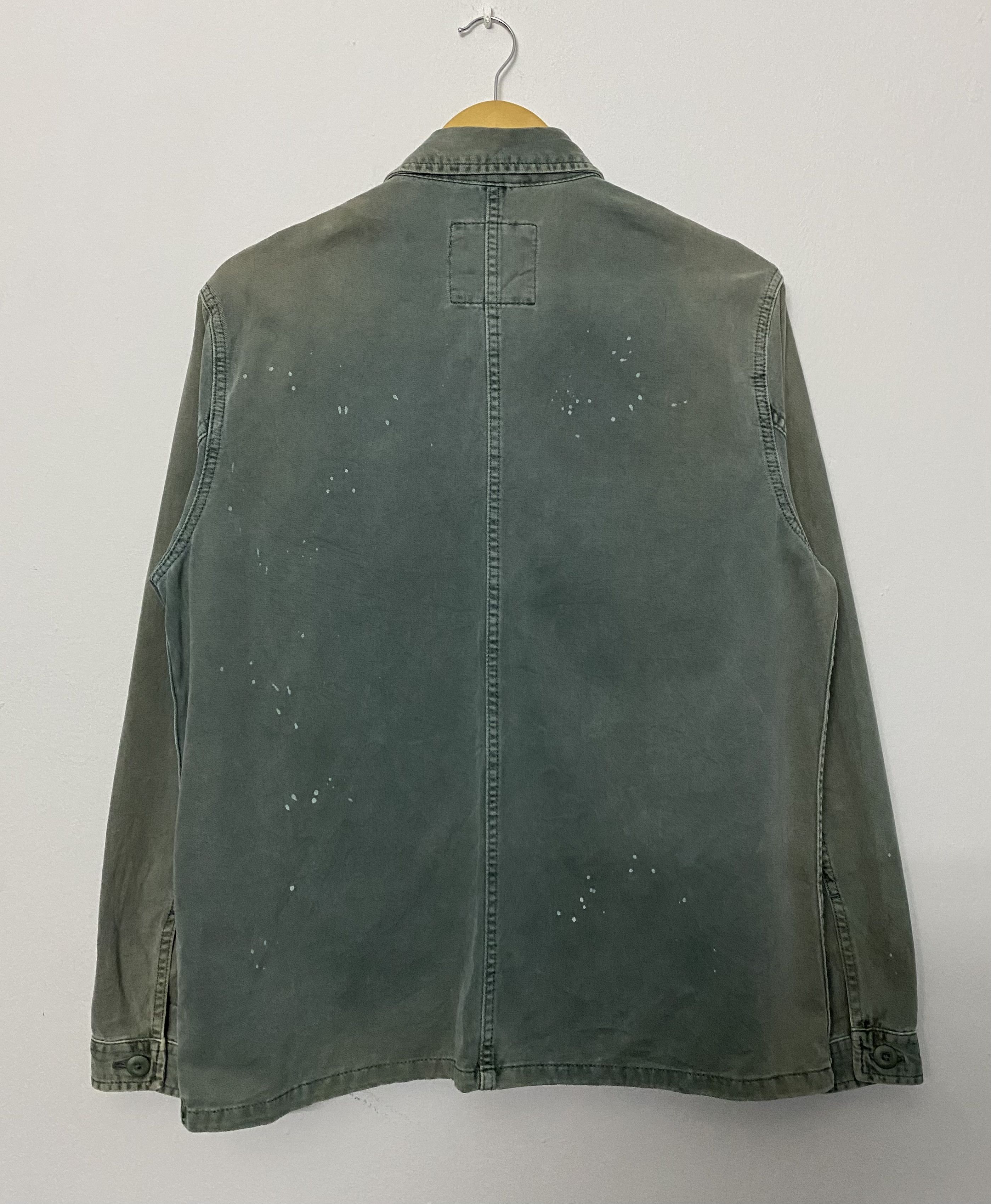 Zara ZARA Man Distressed Military Overshirt Jacket - "D.W. SQUAD" Size US M / EU 48-50 / 2 - 2 Thumbnail