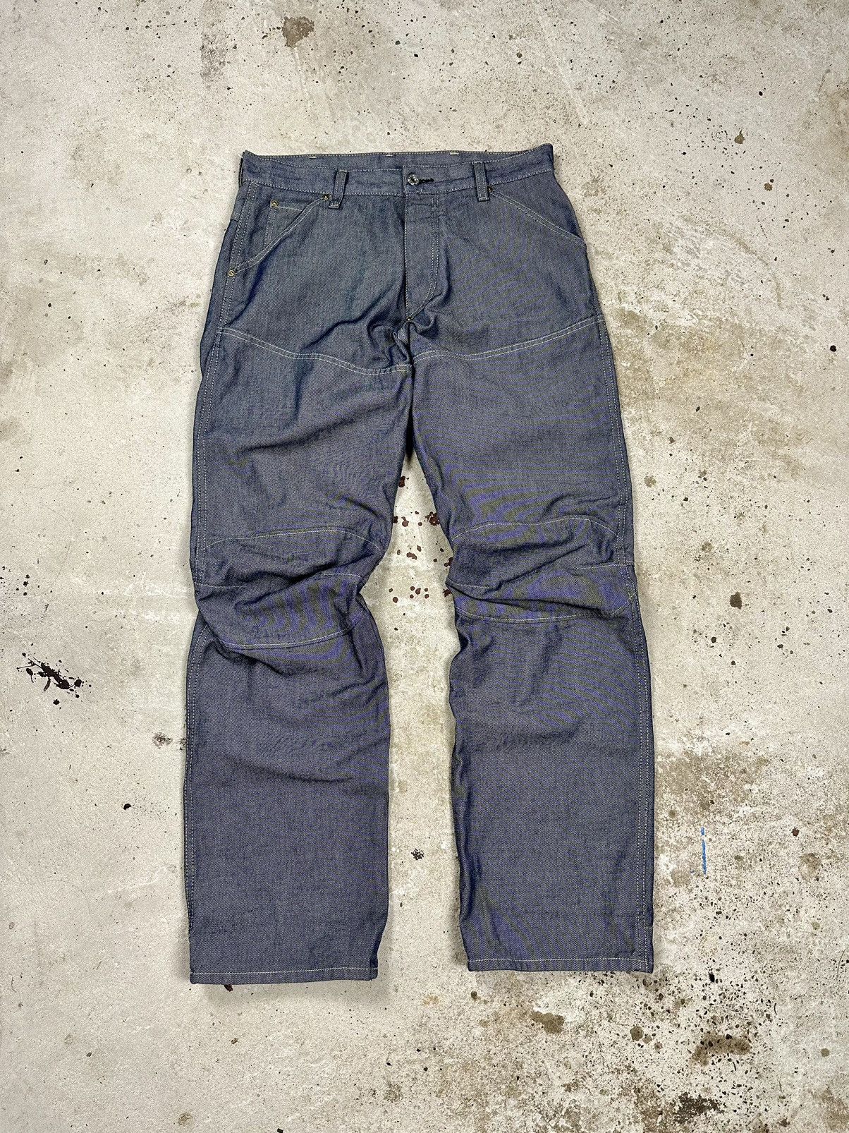 G-Star × Japanese Brand × Vintage Vintage Y2K G Star Raw Baggy Elwood Double Knee Pants Size US 33 - 1 Thumbnail