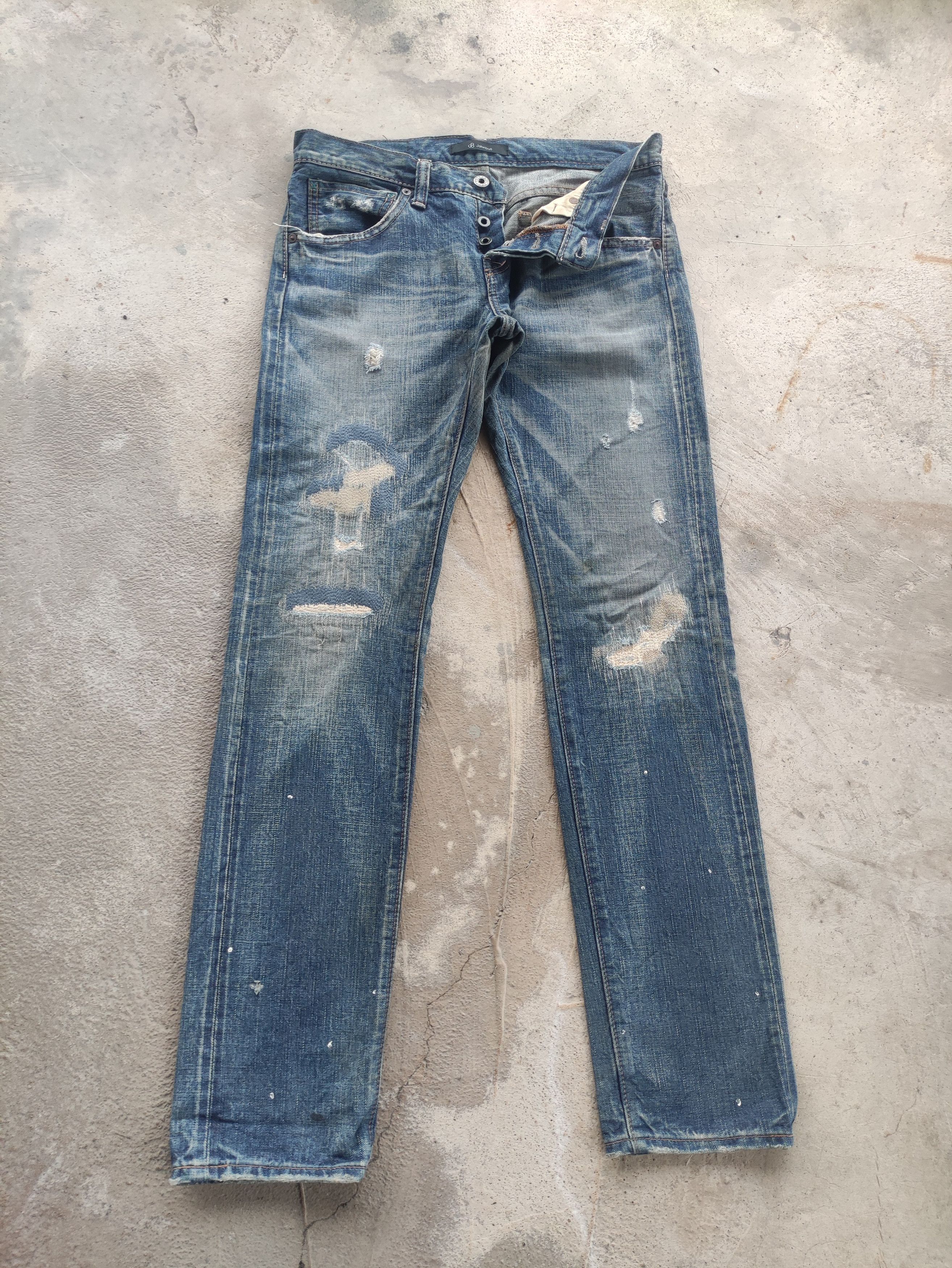 Johnbull Vintage Johnbull Selvedge Jean Distressed Faded Denim Size 32" / US 10 / IT 46 - 1 Thumbnail
