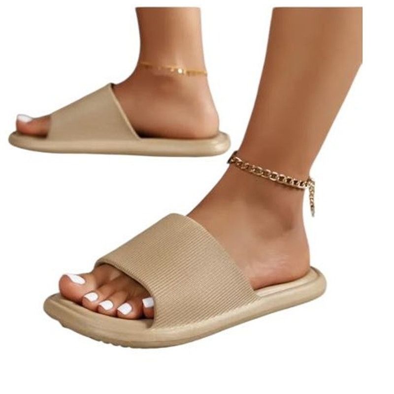 Other NEW Slip On Sandal Slide Flip Flop Comfort Brown/Tan 7/8 Size US 7.5 / IT 37.5 - 4 Thumbnail
