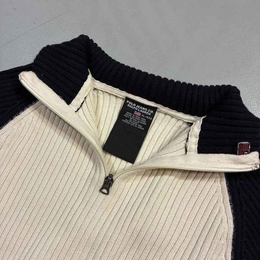 Polo Ralph Lauren Polo Jeans Co. Ralph Lauren Half-Zip Ribbed Sweater Cream Size XL / US 12-14 / IT 48-50 - 2 Thumbnail