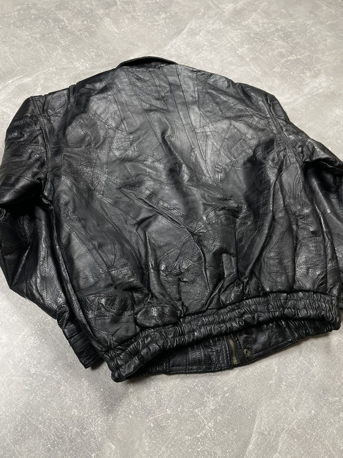 Genuine Leather × Vintage Vintage Leather Patchwork Las Vegas Retro Avant Garde Jacket Size US M / EU 48-50 / 2 - 12 Thumbnail