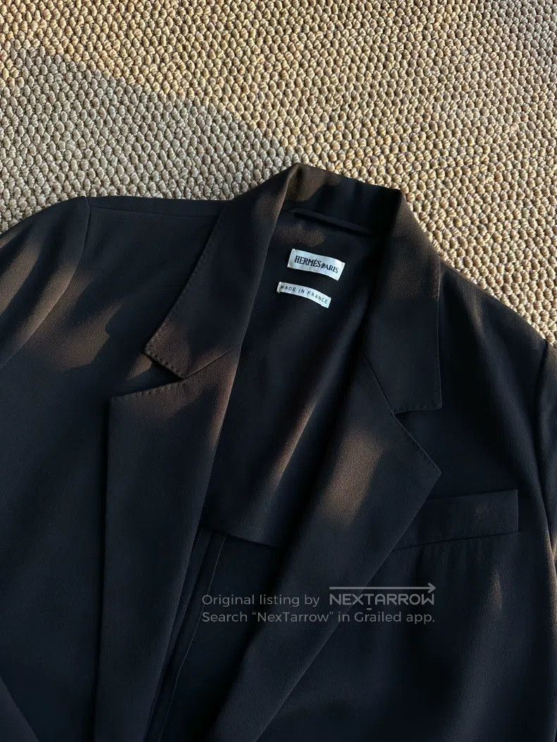 Hermes Hermes Raw wool casual regular shoulder blazer, black Size XS / US 0-2 / IT 36-38 - 6 Thumbnail