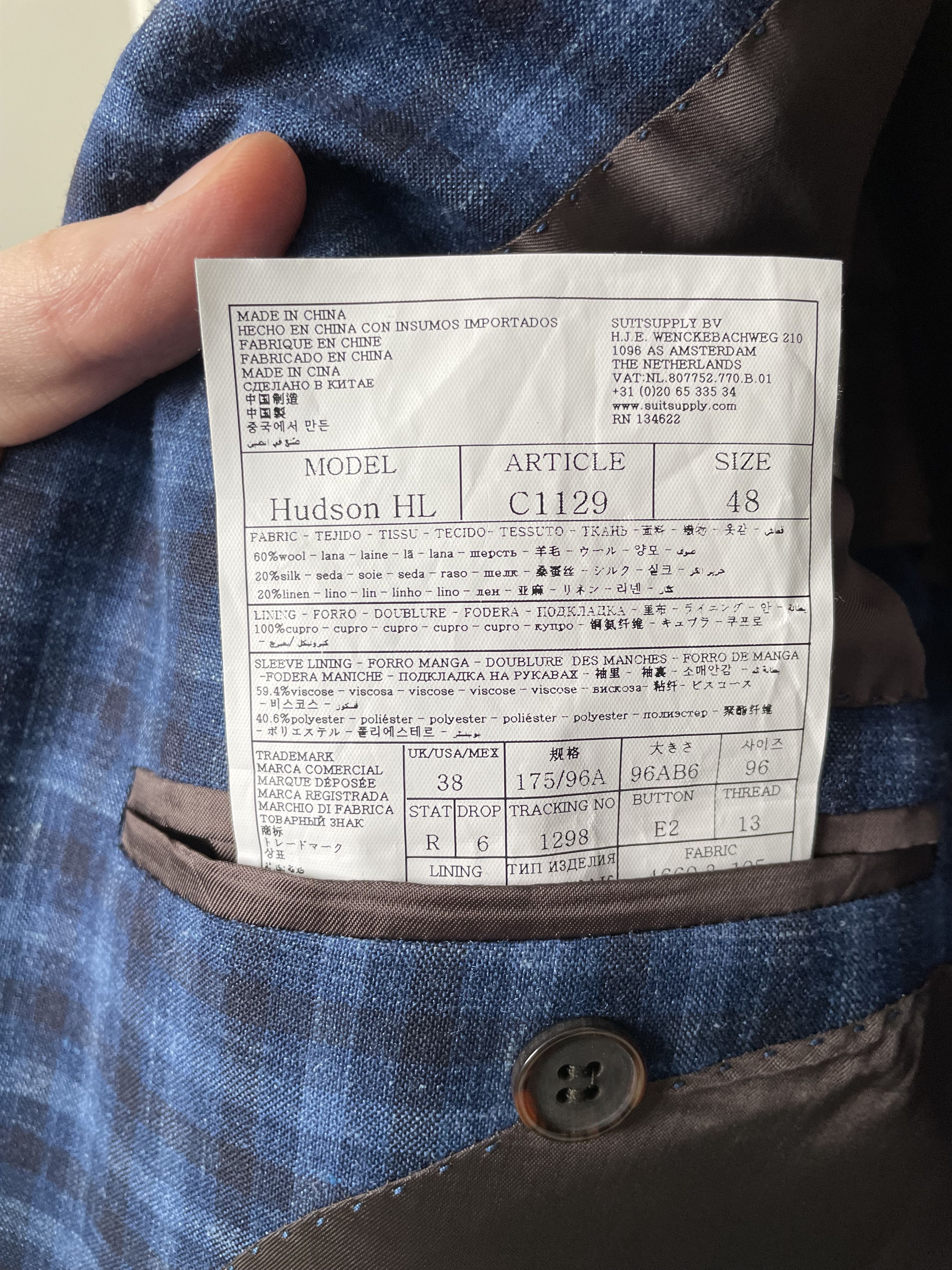 Suitsupply NWT Suitsupply blue check jacket, size 38R\EU48 Size 38R - 7 Thumbnail