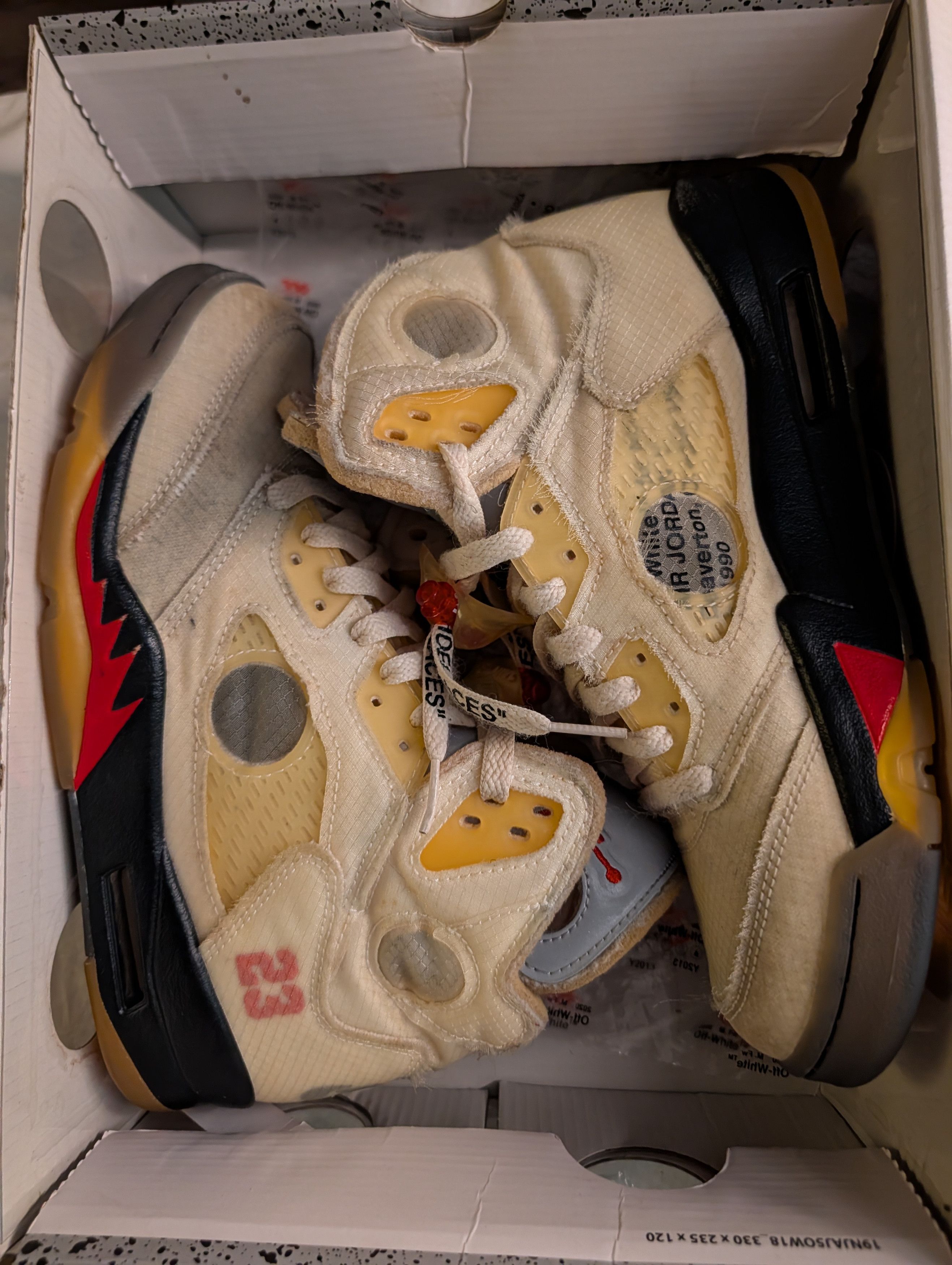 Air Jordan 5 Off-White Sail 7.5M Virgil Nike