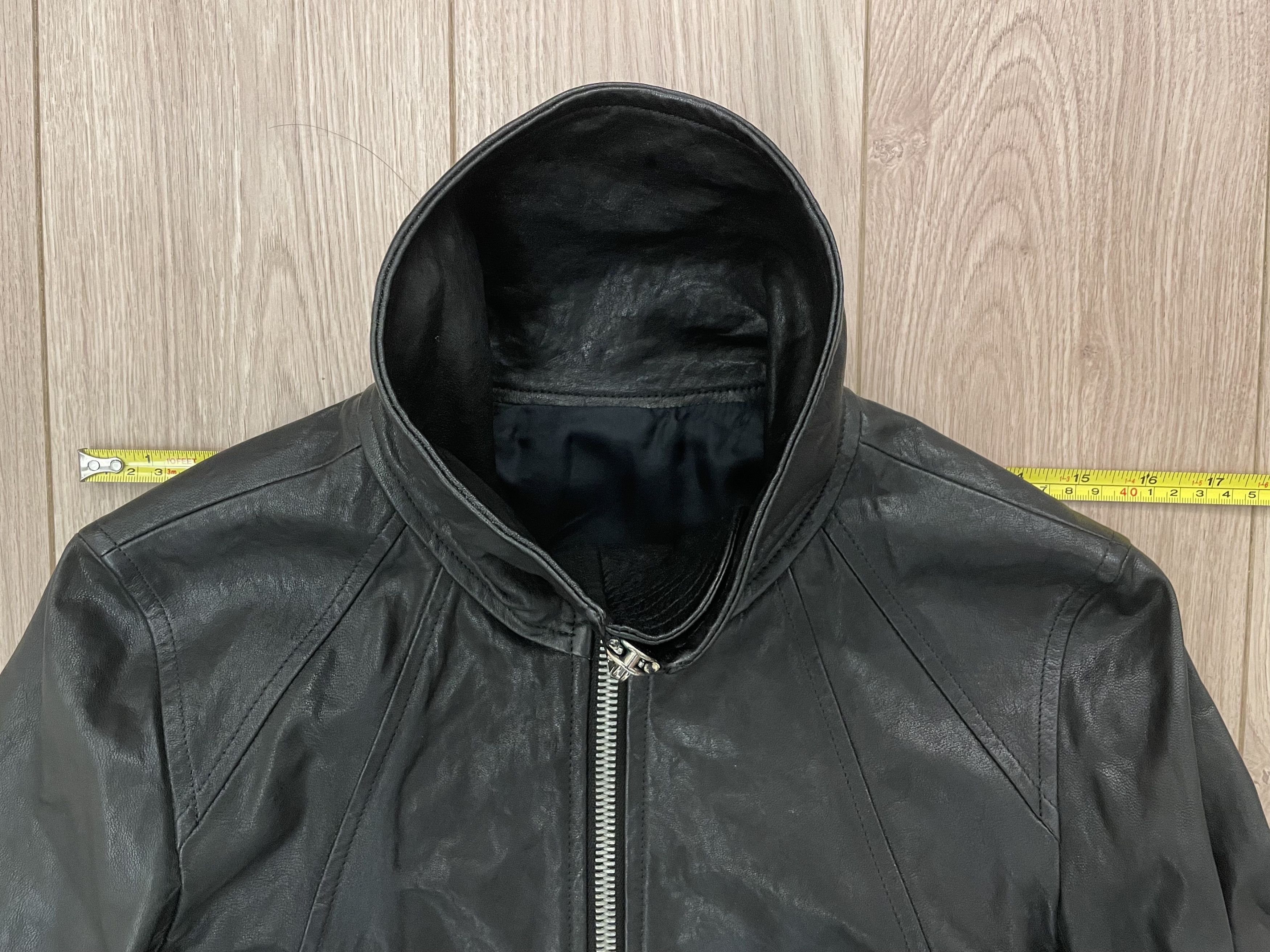 Lamb leather Intarsia jacket 46