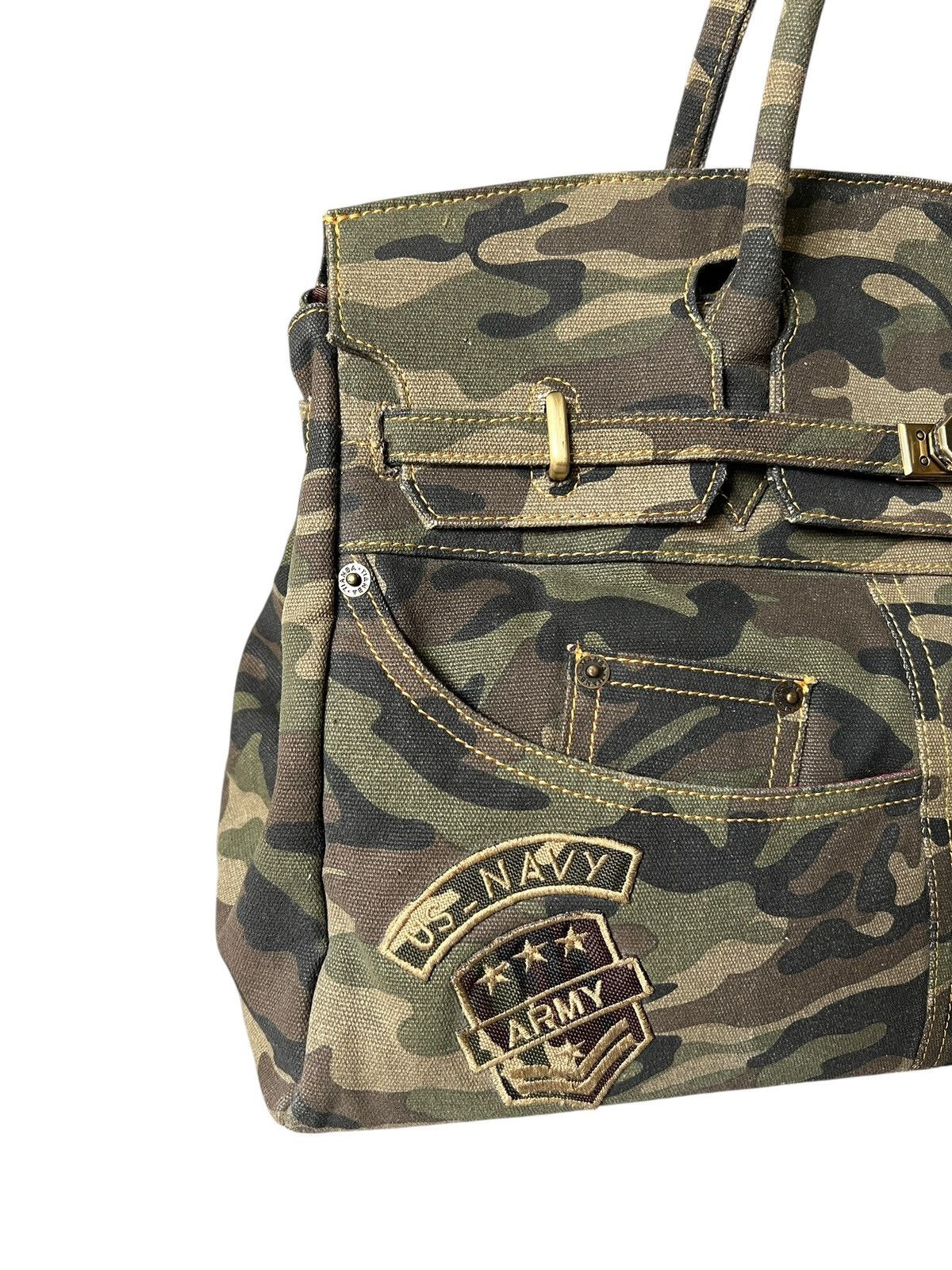 Japanese Brand 2000s Ra Iride 🇯🇵 Camouflage Birkin Bag Hermes Size ONE SIZE - 4 Thumbnail
